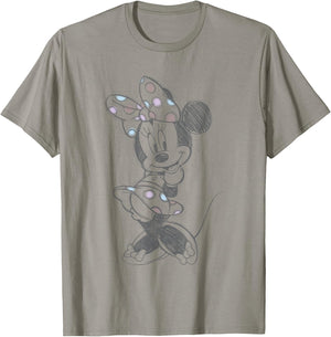 Disney Minnie Mouse Vintage Sweetie Pastel Polka Dot Sketch T-Shirt - T-Shirt | Sand