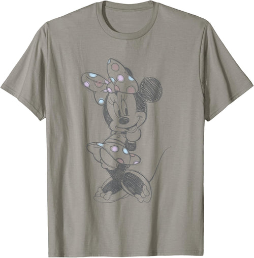 Disney Minnie Mouse Vintage Sweetie Pastel Polka Dot Sketch