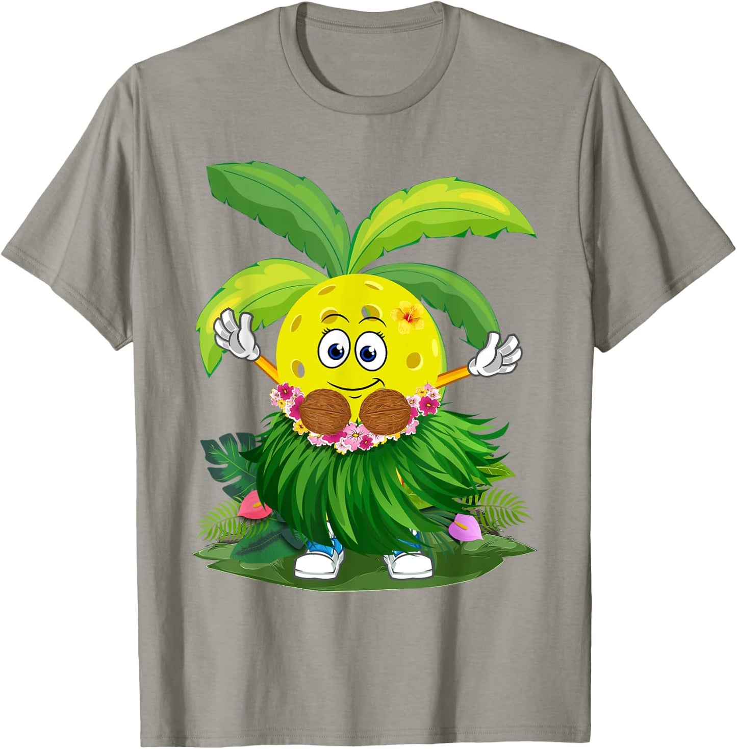 Cute Hawaiian Pickleball Ball Tropical Beach Summer Vacation Men Women Kids T-Shirt - T-Shirt | Sand