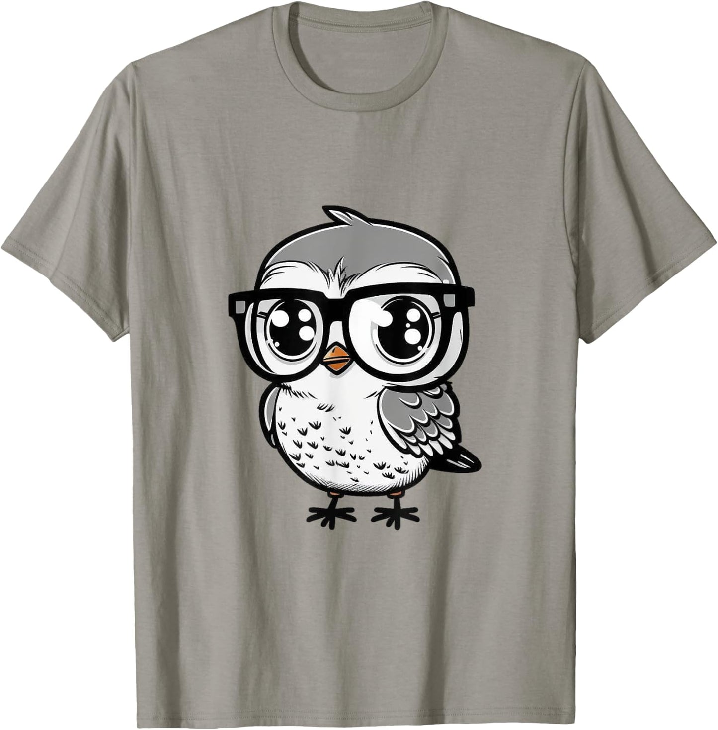 Nerdy Birdy Kawaii Cute Happy Bird with Glasses Animal T-Shirt - T-Shirt | Sand