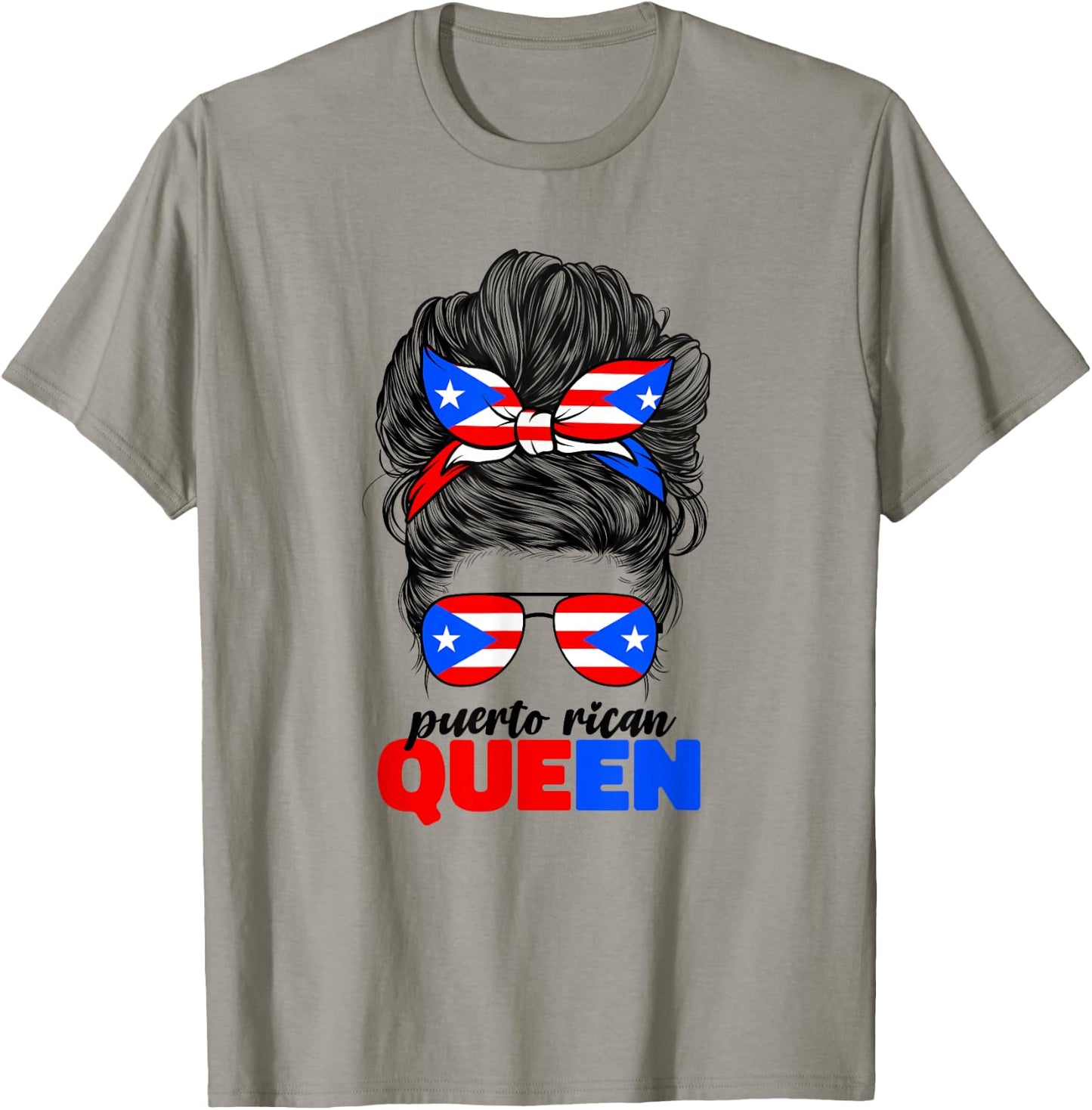 Puerto Rican Queen Boricua Puerto Rico PR Flag T-Shirt - T-Shirt | Sand
