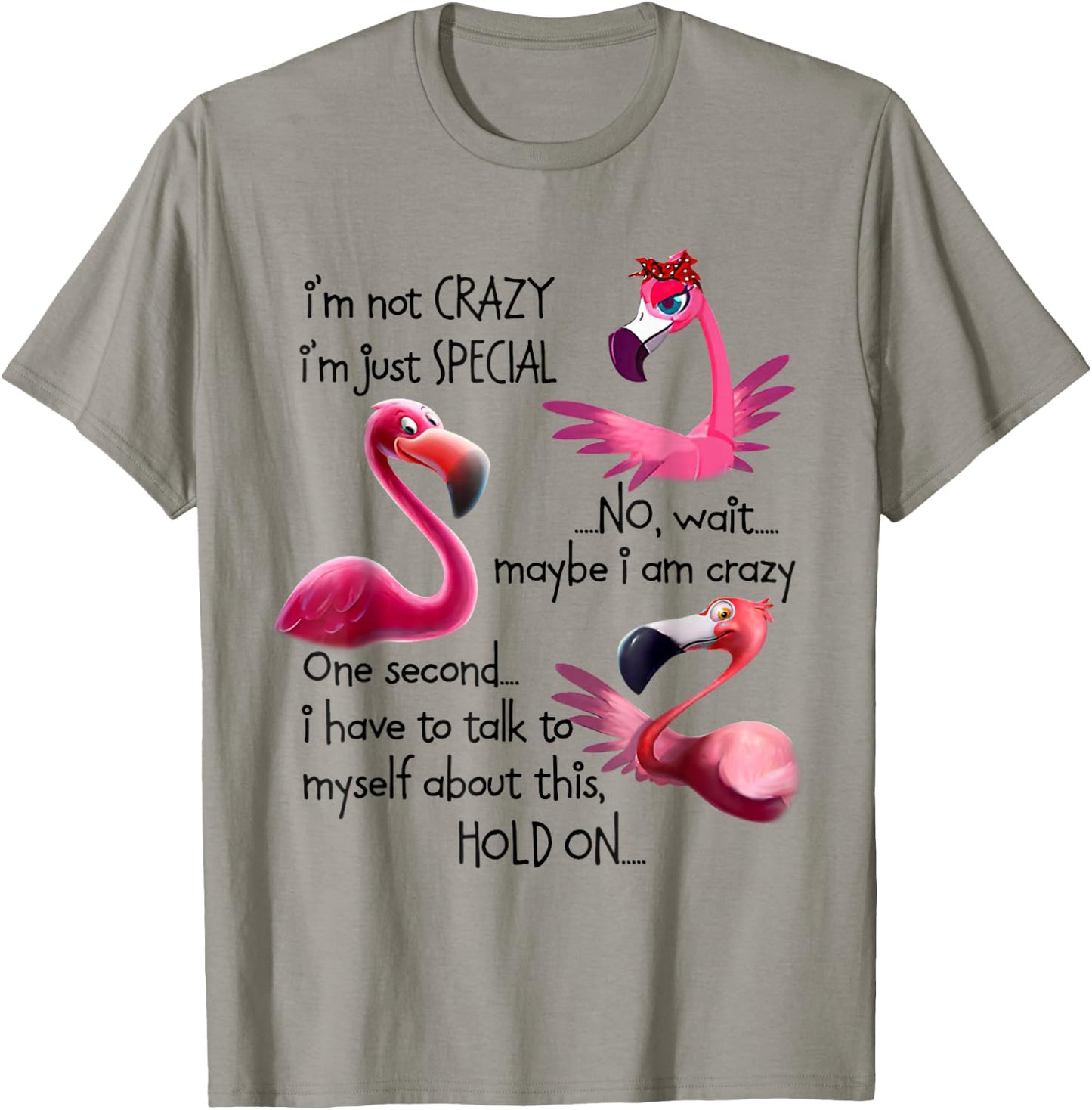 I'm Not Crazy I'm Just Special Funny Flamingo Saying T-Shirt - T-Shirt | Sand