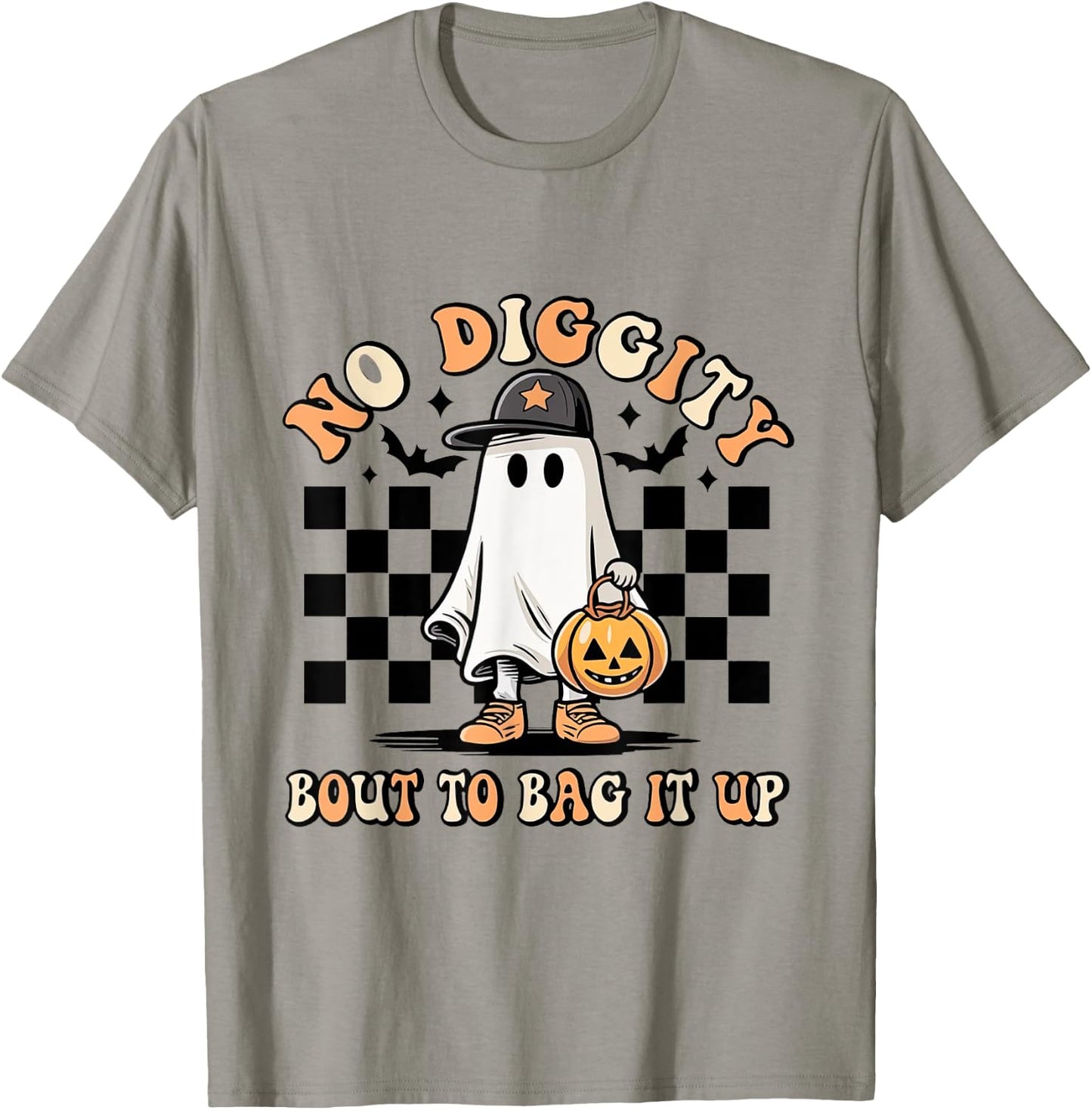 No Diggity About To Bag It Up Trick Treat Candy Halloween T-Shirt - T-Shirt | Sand