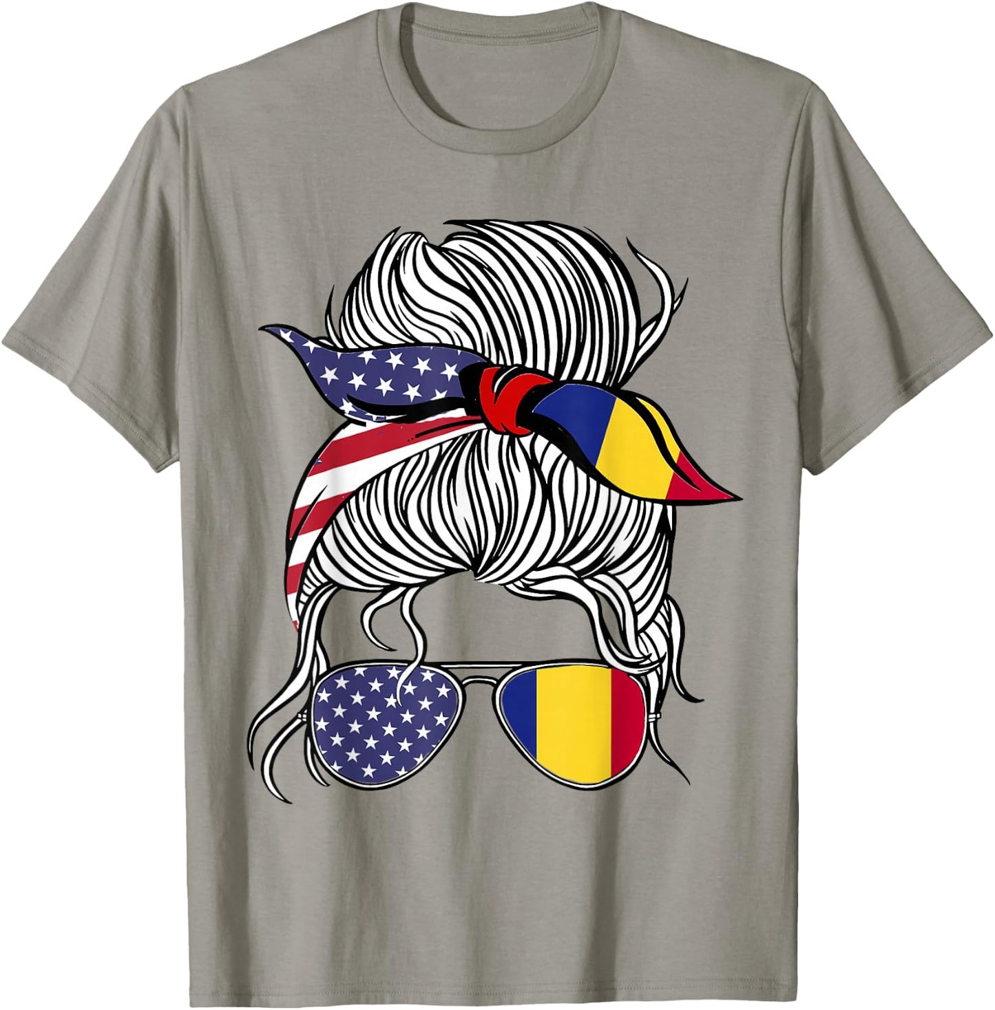 American Romanian Patriot Flag Women Girl Romania Grown T-Shirt - T-Shirt | Sand