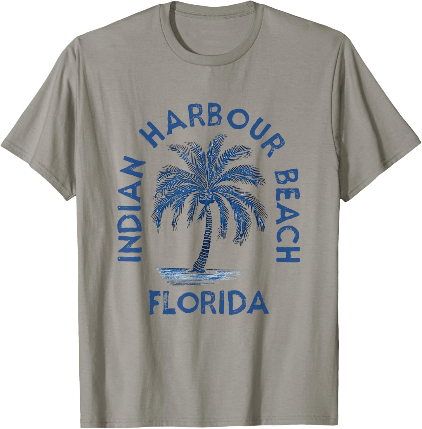 Vintage Indian Harbour Beach Florida Palm Tree FL Retro Men Women T-Shirt - T-Shirt | Sand