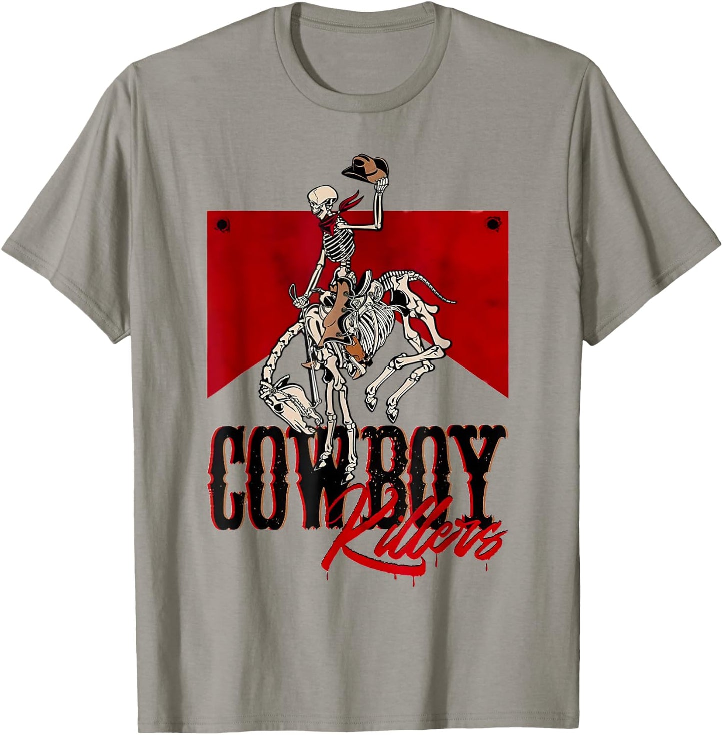 Cowboy Kller Vintage Skeleton Boho Western Country T-Shirt - T-Shirt | Sand