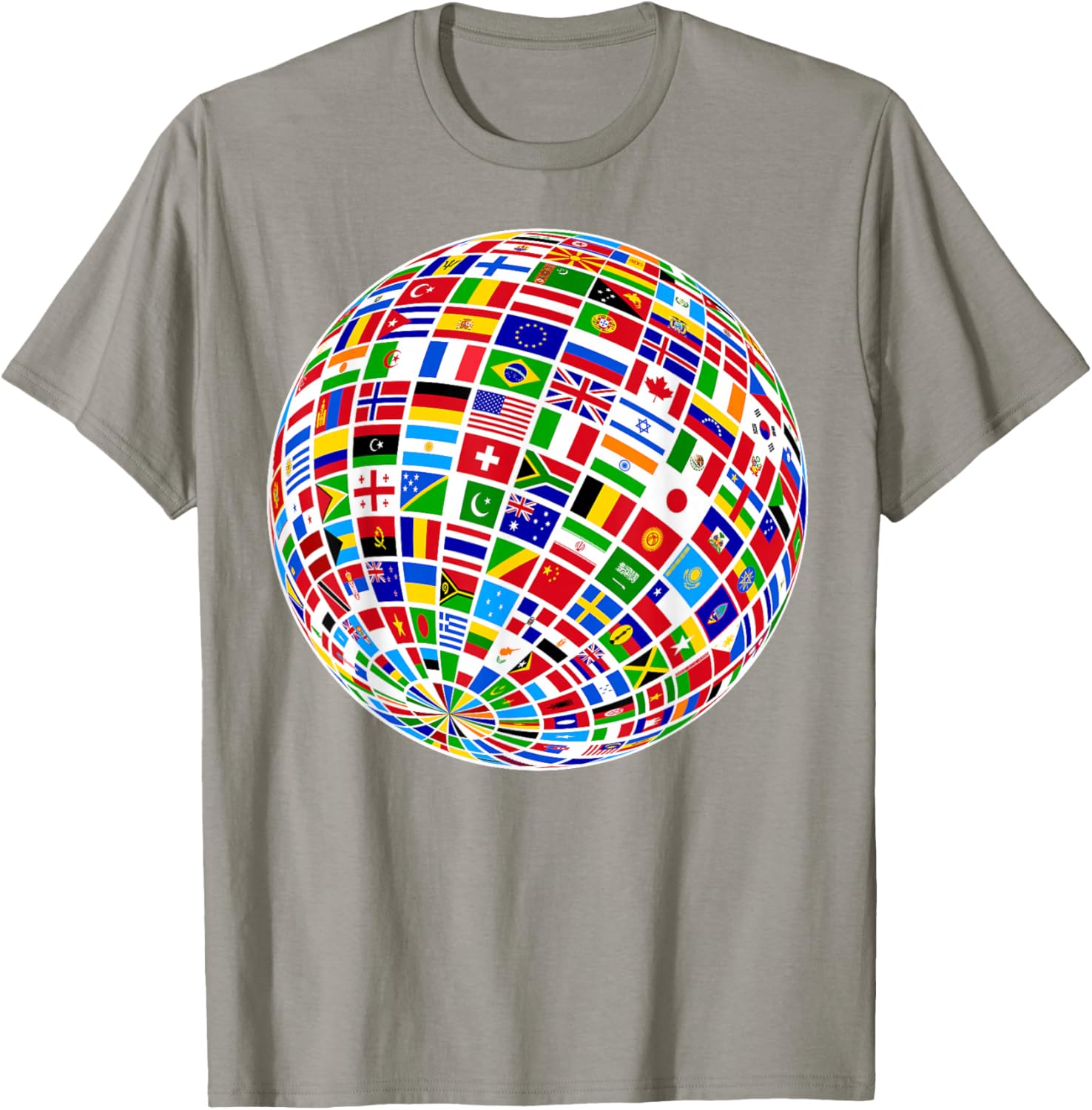 Flags The Countries of the World Globe Earth World Flags T-Shirt - T-Shirt | Sand