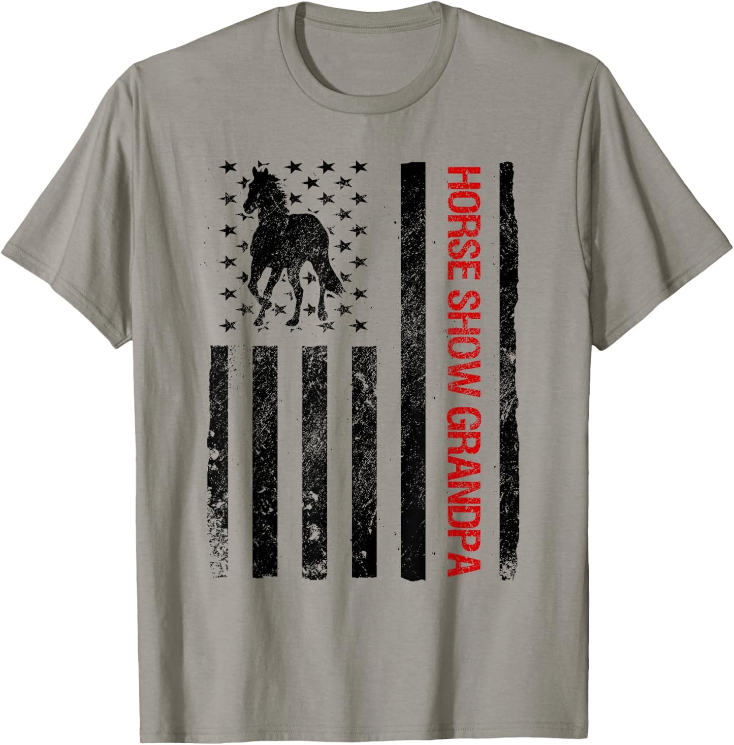 Funny Horse Show Grandpa American USA Flag Kids Men T-Shirt - T-Shirt | Sand