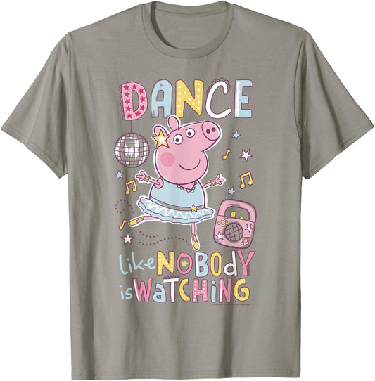 Peppa Pig Dance Like Nobody is Watching Joyful T-Shirt - T-Shirt | Sand