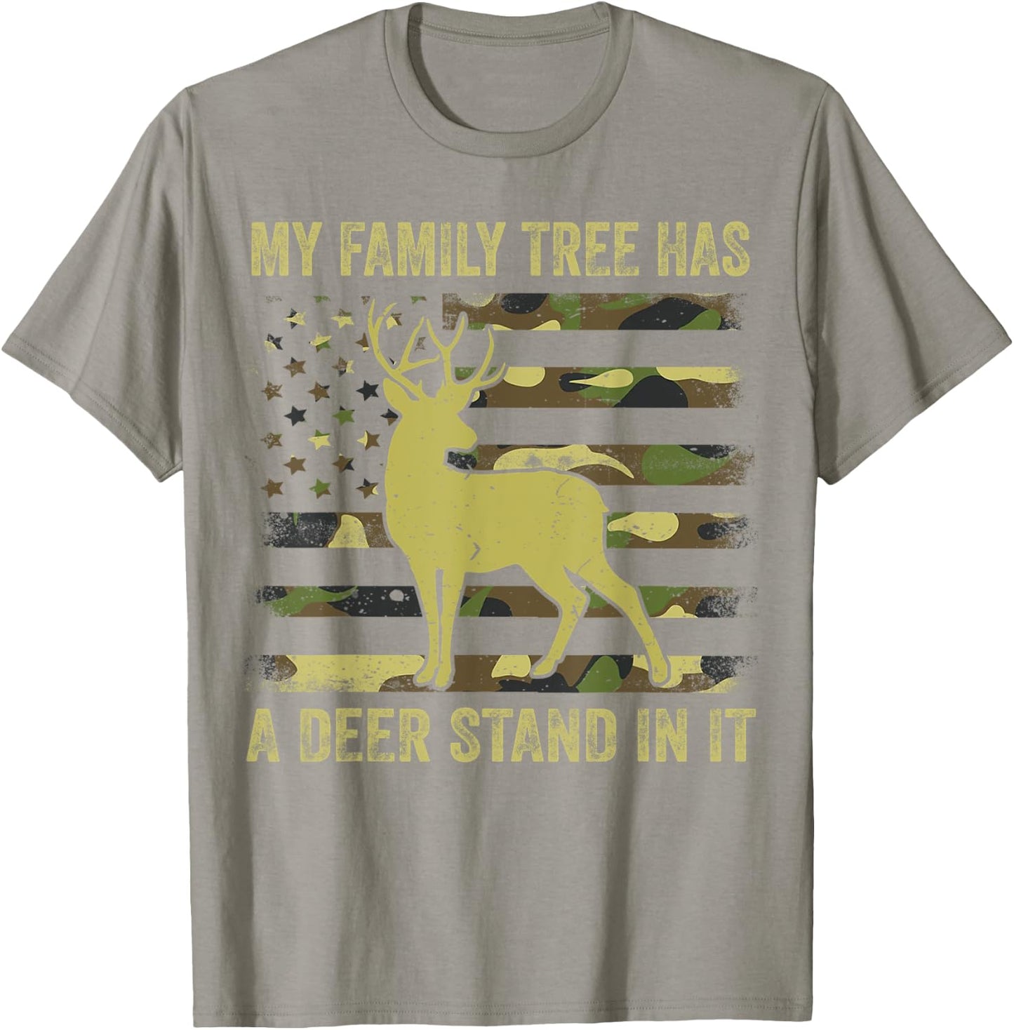 Hunting-Shirt My Family Tree Has Deer Stand In It Funny Camo T-Shirt - T-Shirt | Sand