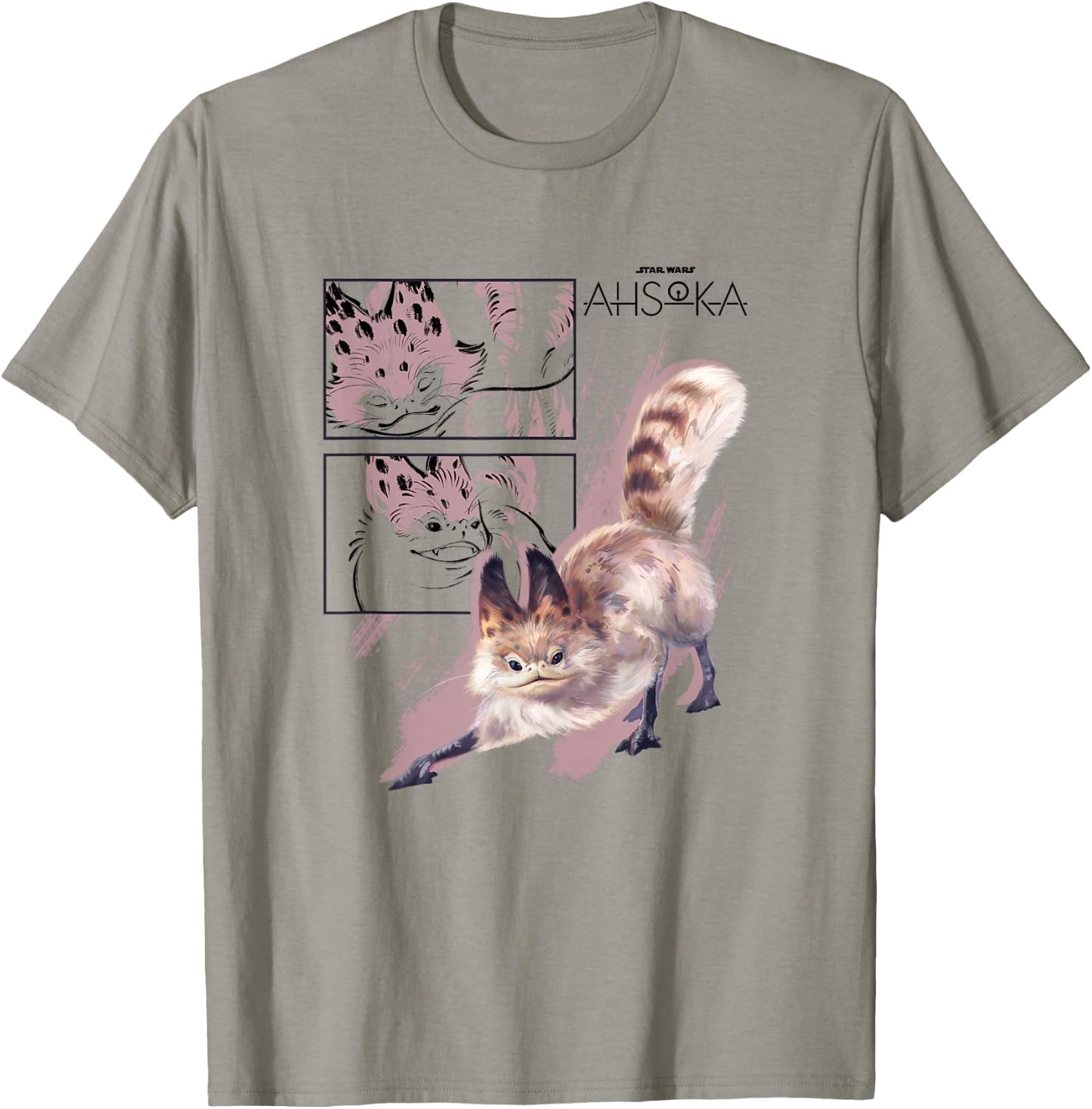 Star Wars: Ahsoka Loth-Cat Sketch Portrait Box Up Panels T-Shirt - T-Shirt | Sand