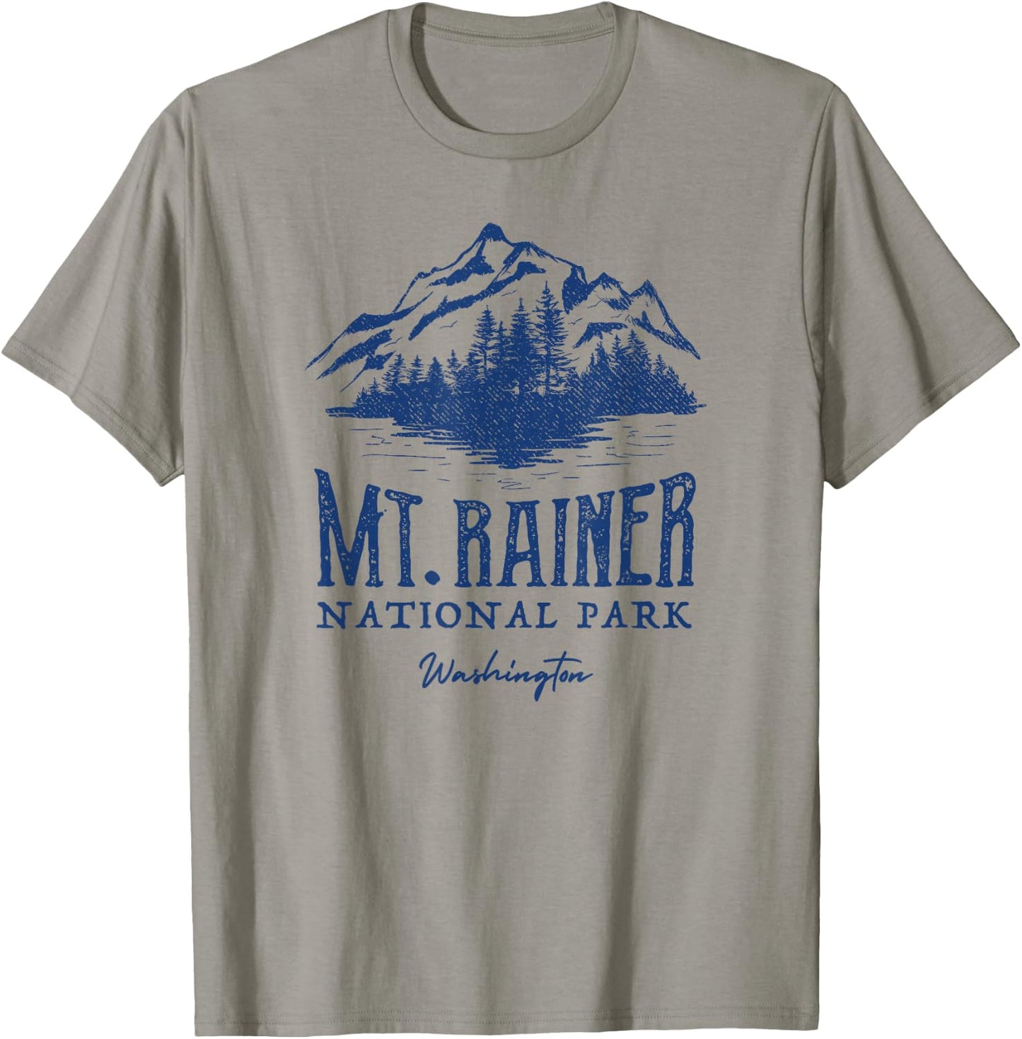 Mt. Rainier National Park Vintage Mountains Graphic T-Shirt - T-Shirt | Sand