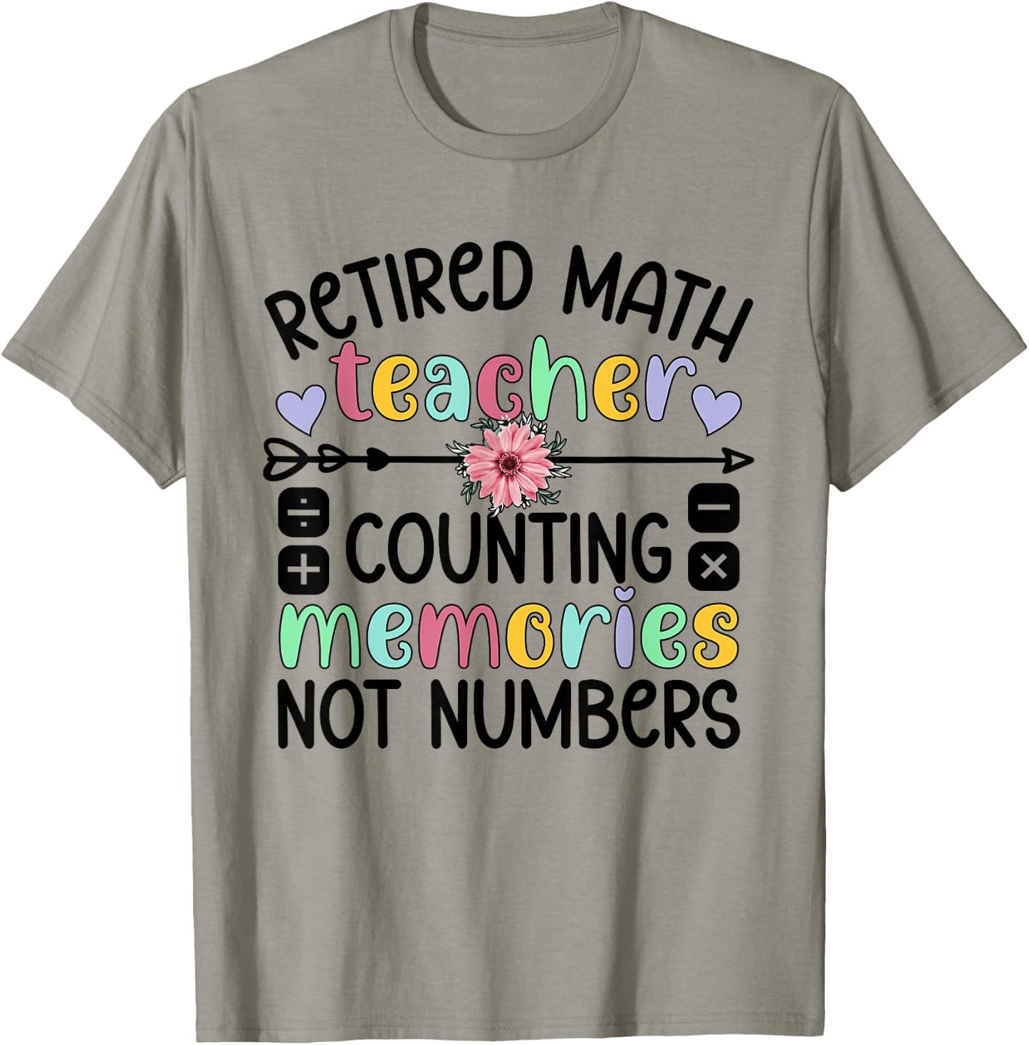 Retired Math Teacher Memories Retirement Math Teacher T-Shirt - T-Shirt | Sand