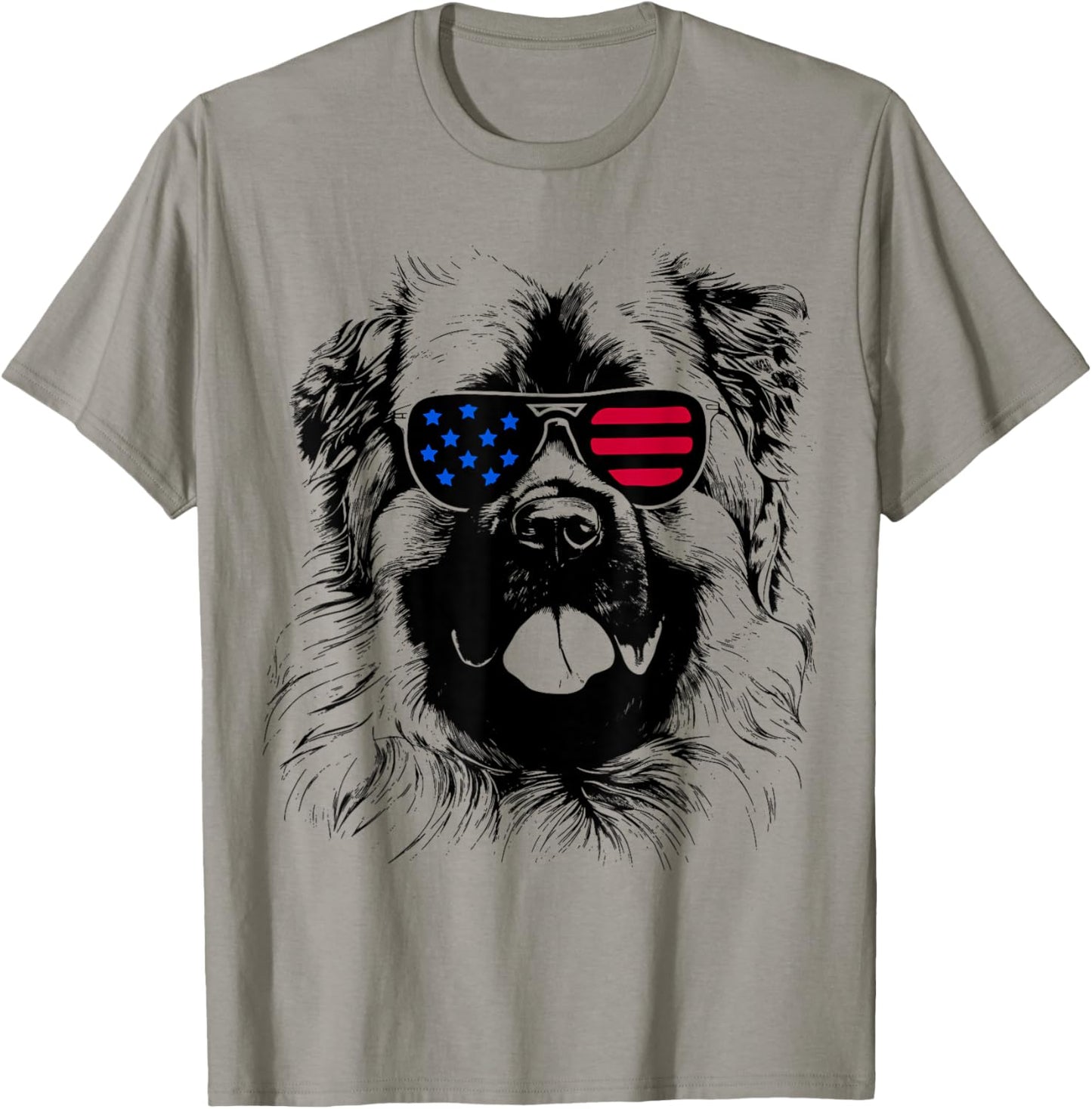 Caucasian Shepherd Dog 4th July America USA Flag T-Shirt - T-Shirt | Sand