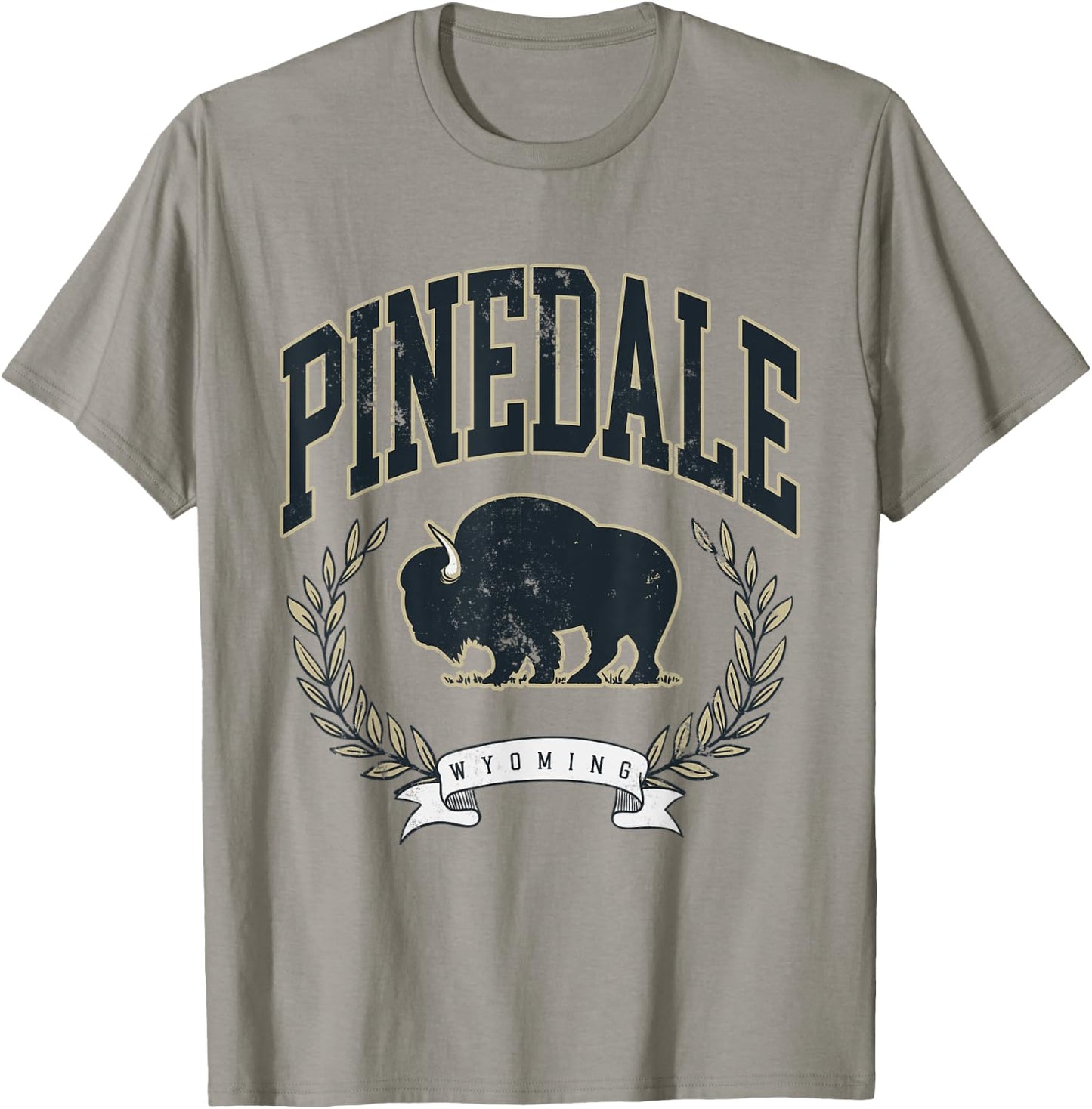 Vintage Pinedale Wyoming Mountains Bison Western T-Shirt - T-Shirt | Sand