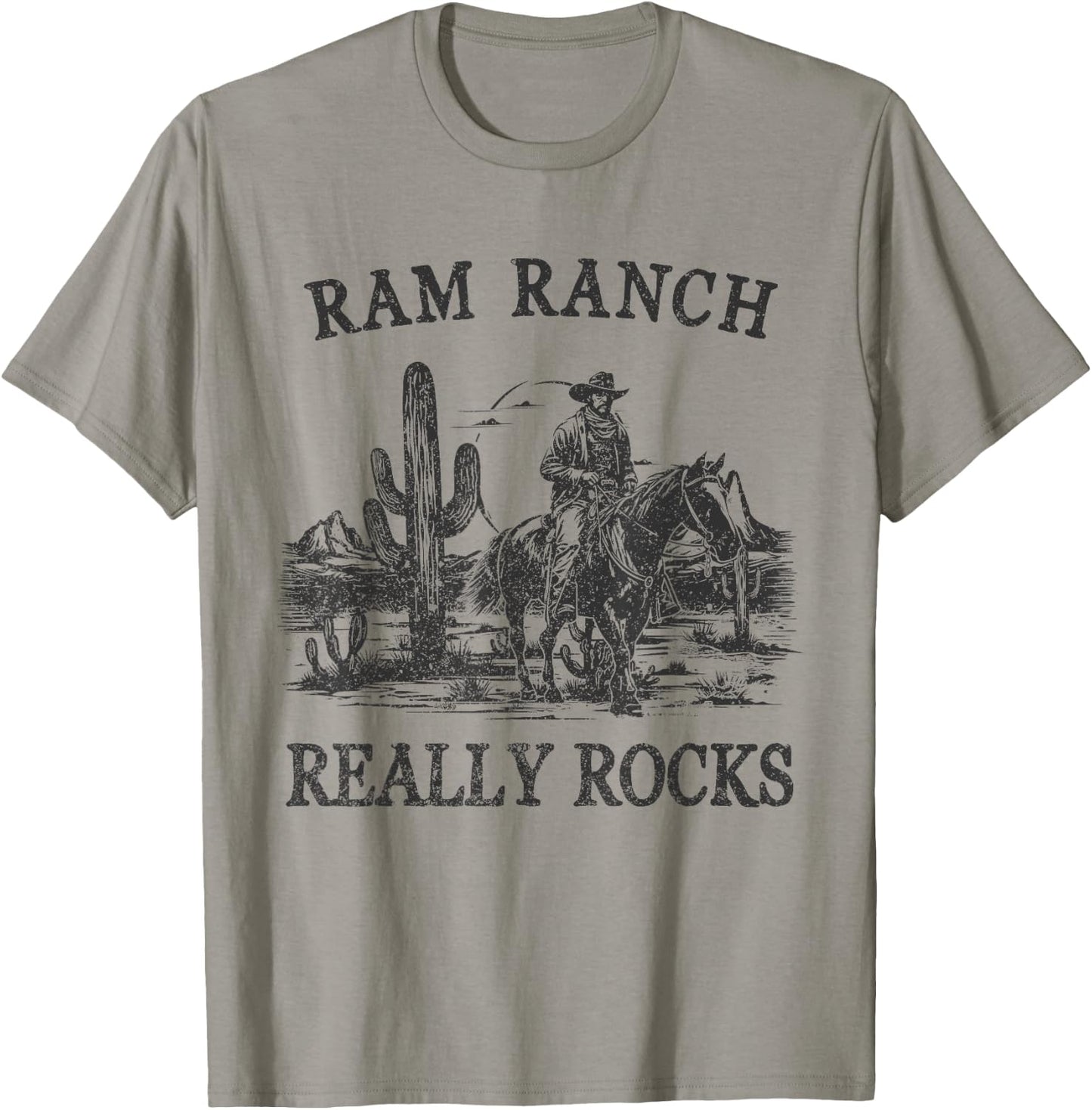 Ram Ranch Really Rocks Western Life Rodeo Country Cowgirls T-Shirt - T-Shirt | Sand