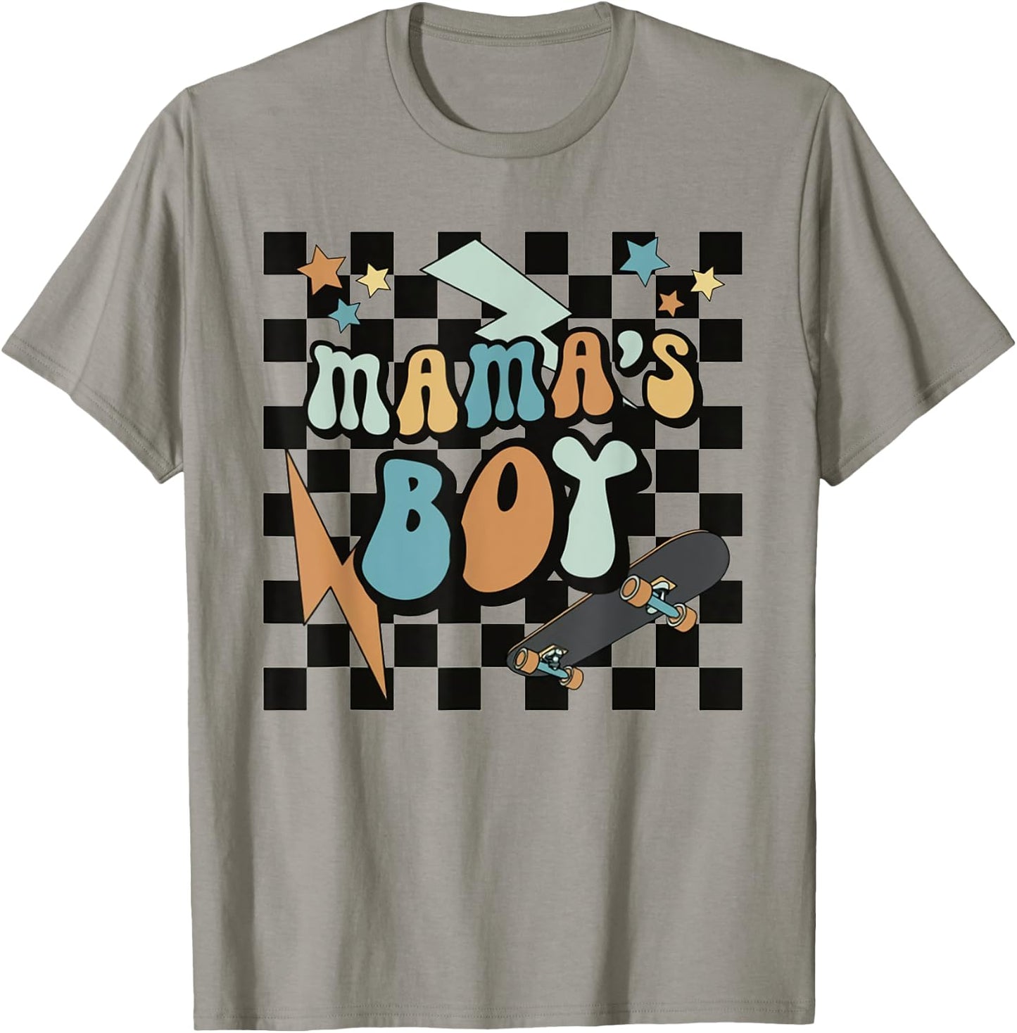 Groovy Mama's Boy Cute Retro Skater Toddler Kids T-Shirt - T-Shirt | Sand