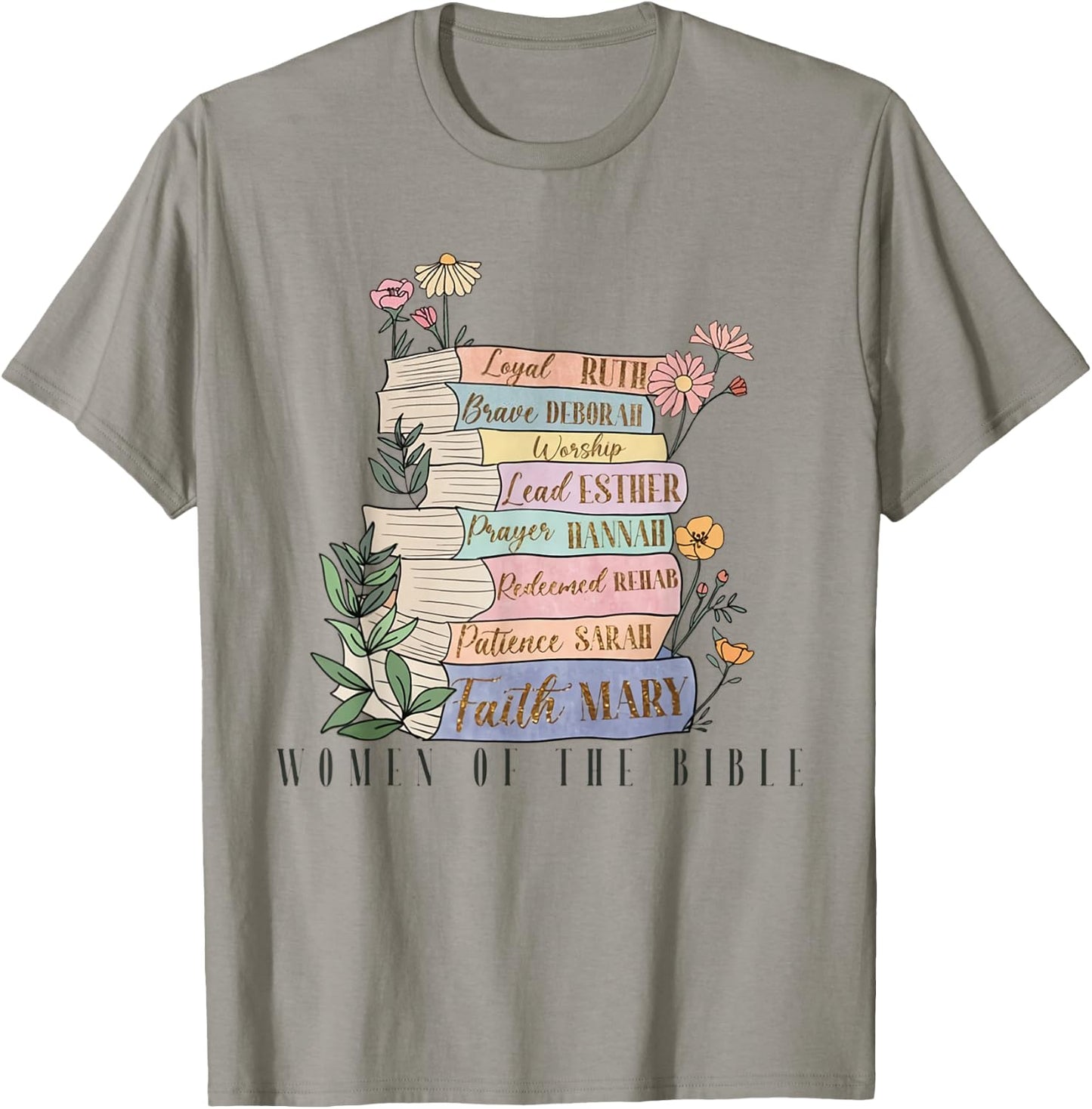 Retro Original Women of The Bible Books Christian Bookish T-Shirt - T-Shirt | Sand