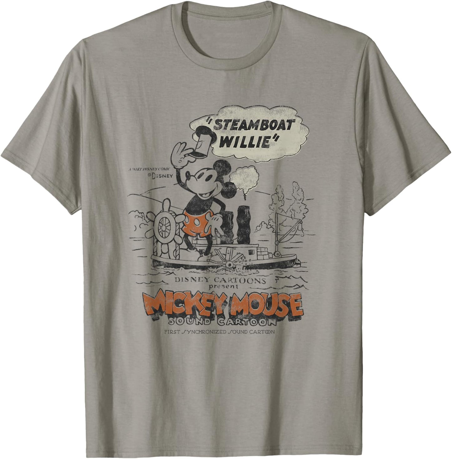 Disney 100 Mickey Mouse Steamboat Willie Sound Cartoon D100 T-Shirt - T-Shirt | Sand