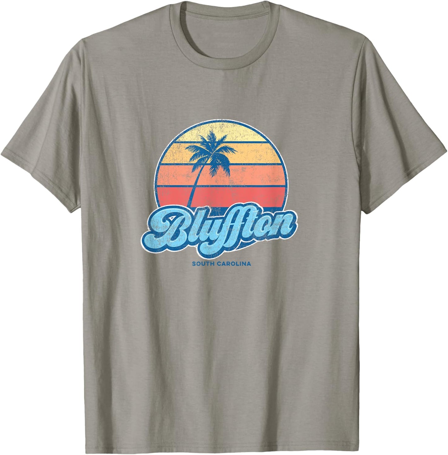 Vintage Bluffton South Carolina SC Classic 70s Retro Surfer T-Shirt - T-Shirt | Sand