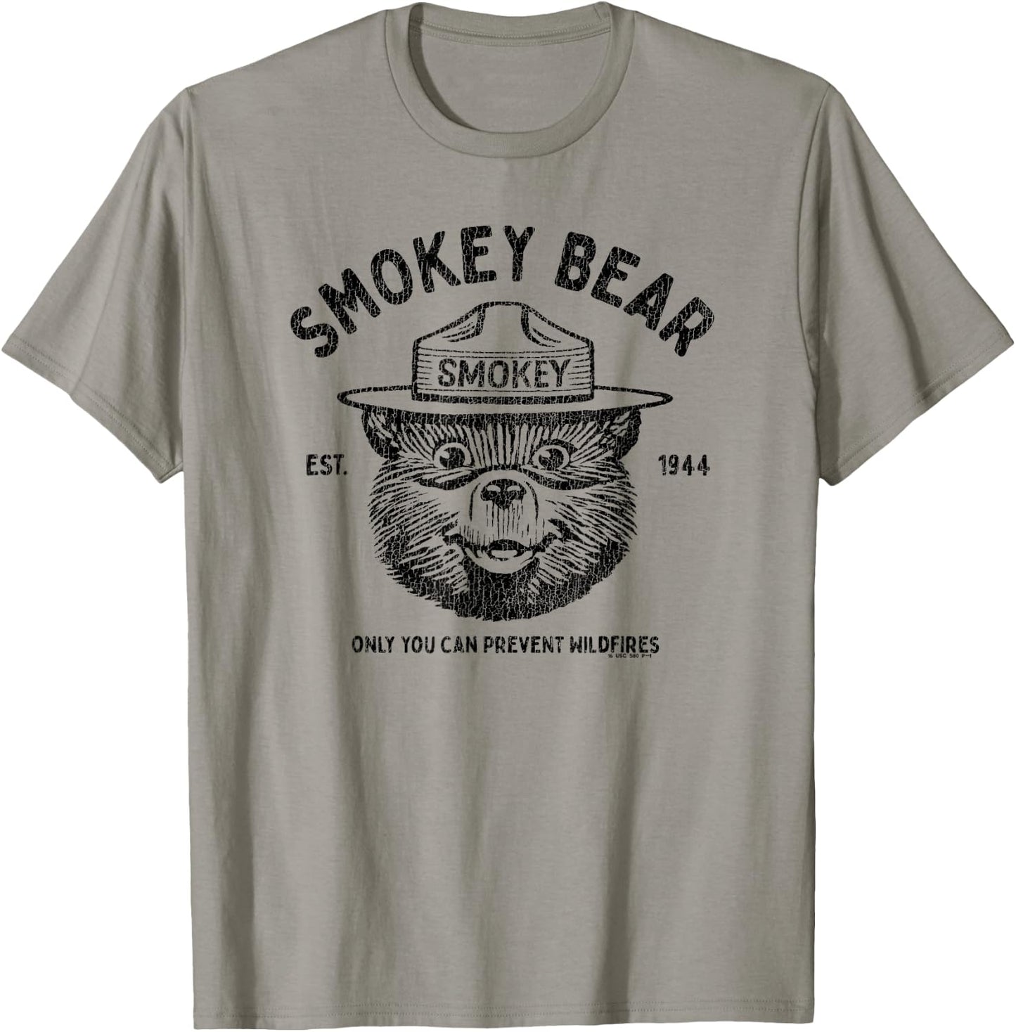 Vintage Smokey Bear Logo Only You Can Prevent Wildfires T-Shirt - T-Shirt | Sand