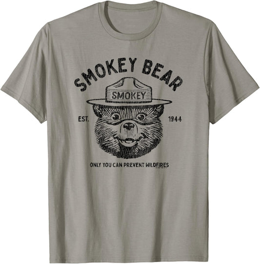 Vintage Smokey Bear Logo Only You Can Prevent Wildfires T-Shirt - T-Shirt | Sand