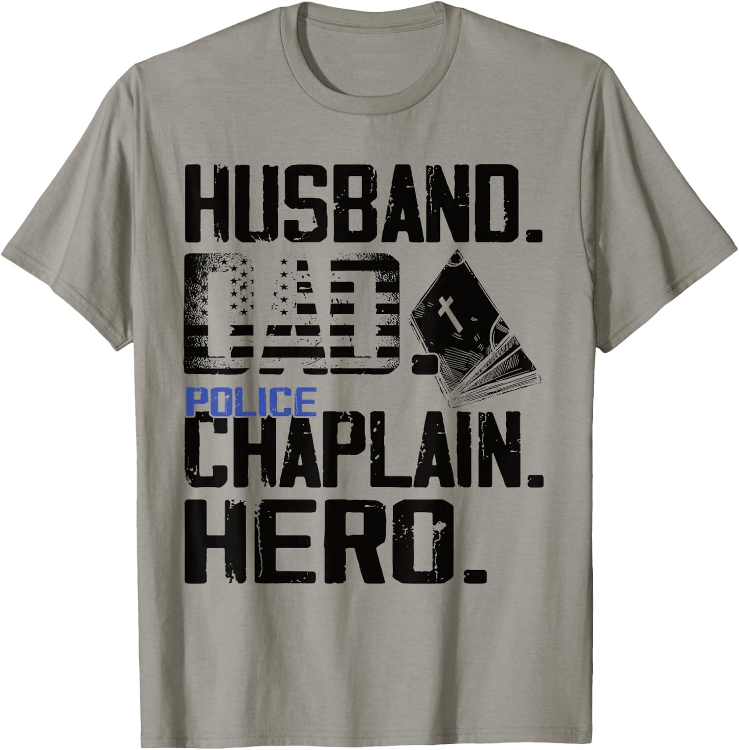 Husband dad police chaplain hero - Funny chaplain T-Shirt - T-Shirt | Sand