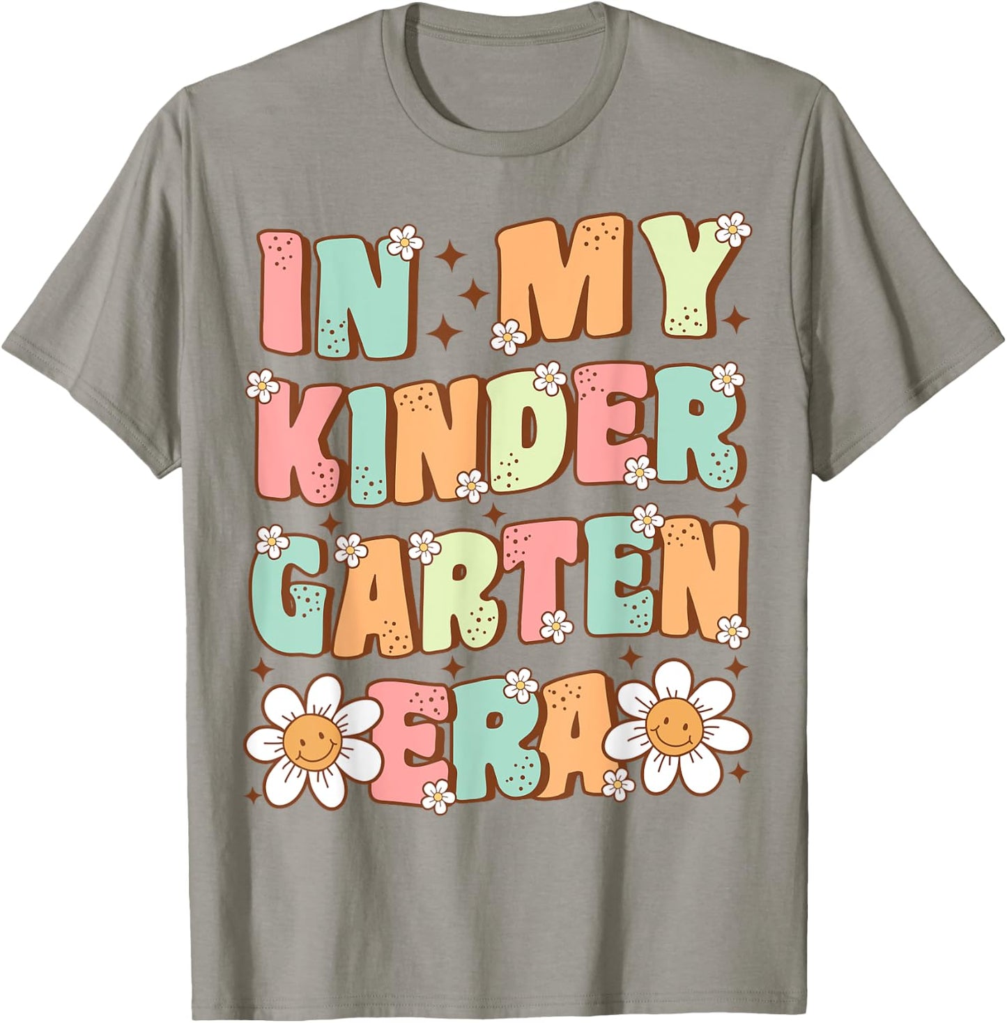 In My Kindergarten Era Groovy Kindergarten Back to School T-Shirt - T-Shirt | Sand