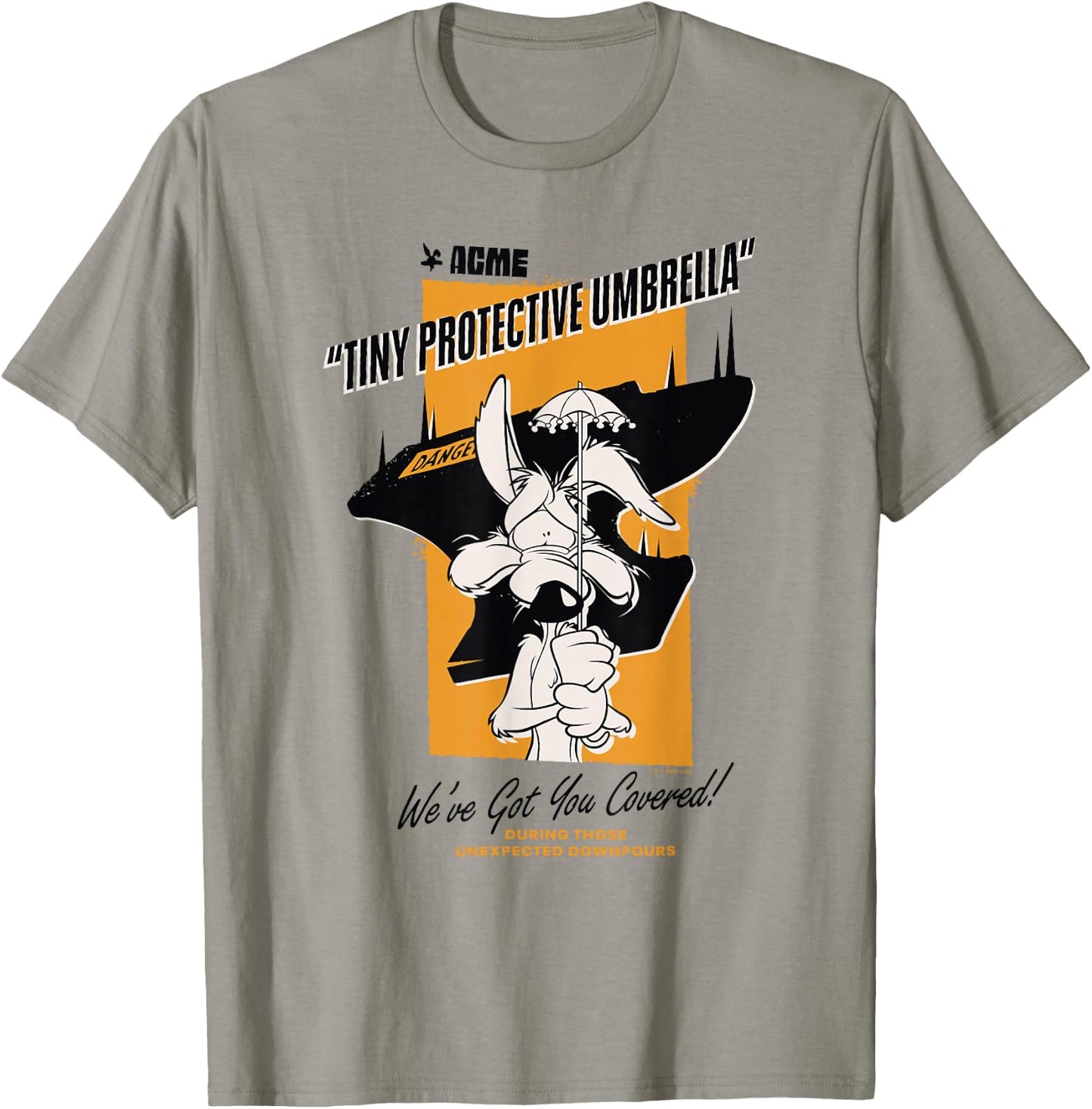 Looney Tunes Wile E. Coyote Acme Tiny Protective Umbrella T-Shirt - T-Shirt | Sand