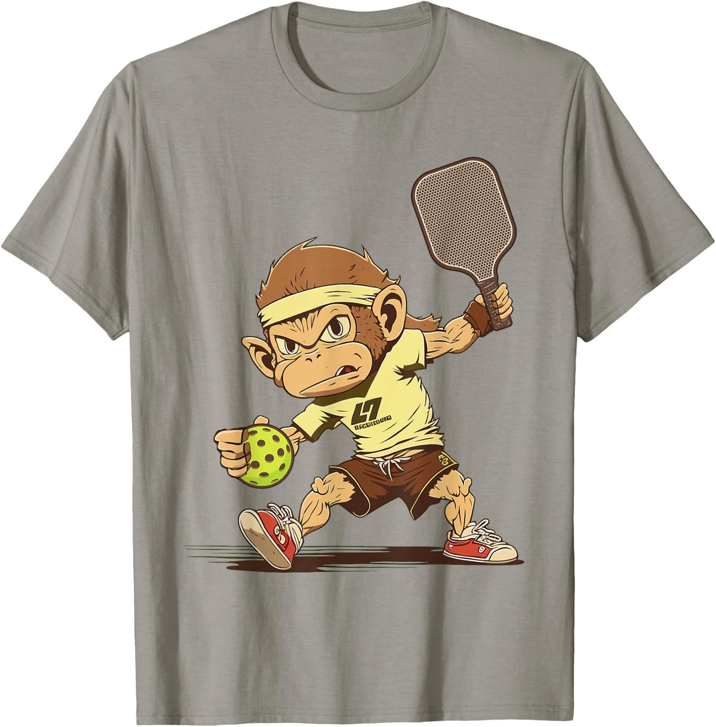 Funny Monkey Play Pickleball T-Shirt - T-Shirt | Sand