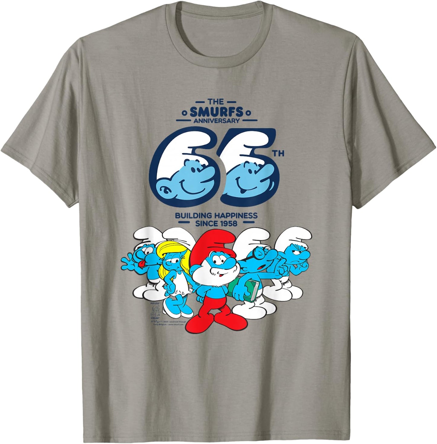 The Smurfs 65th Anniversary Group T-Shirt - T-Shirt | Sand