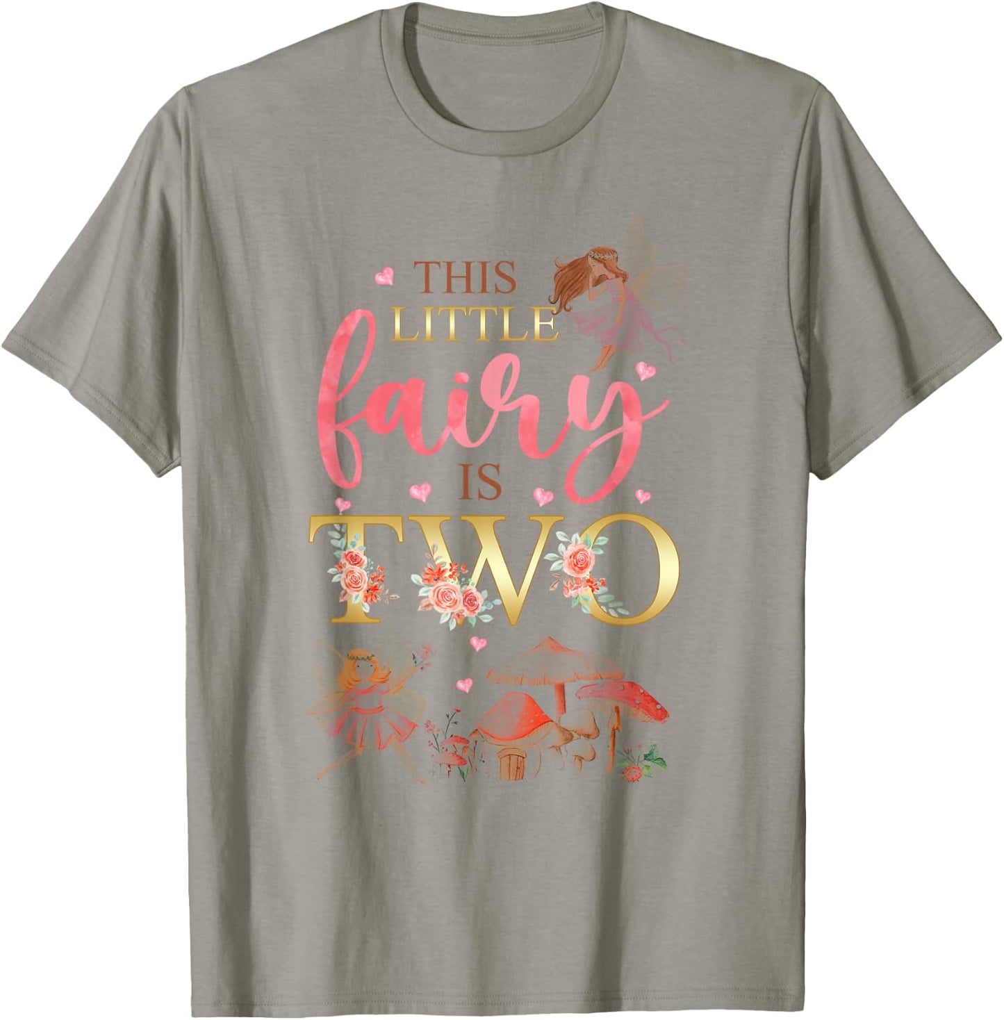 Wildflower Garden Fairy Floral 2nd Birthday Shirt Girl T-Shirt - T-Shirt | Sand