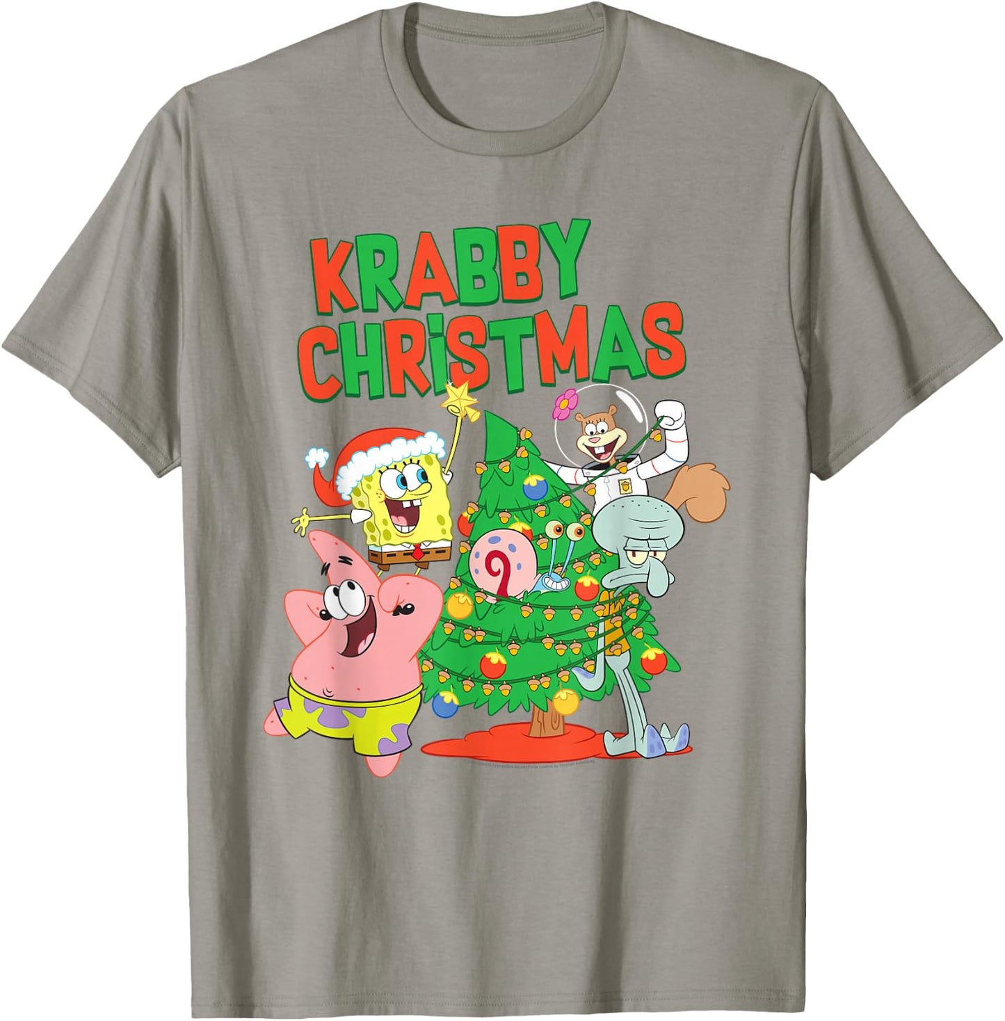 SpongeBob SquarePants Merry Christmas Tree Decorating T-Shirt - T-Shirt | Sand