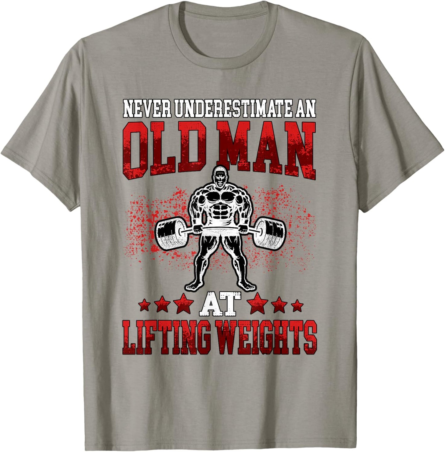 Fitness Old Man Pumping Gym Workout Gym T-Shirt - T-Shirt | Sand