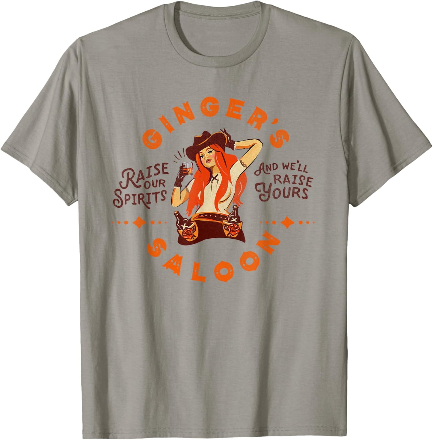 Gingers Saloon Vintage Whiskey Redhead Dive Bar Artist Gift T-Shirt - T-Shirt | Sand