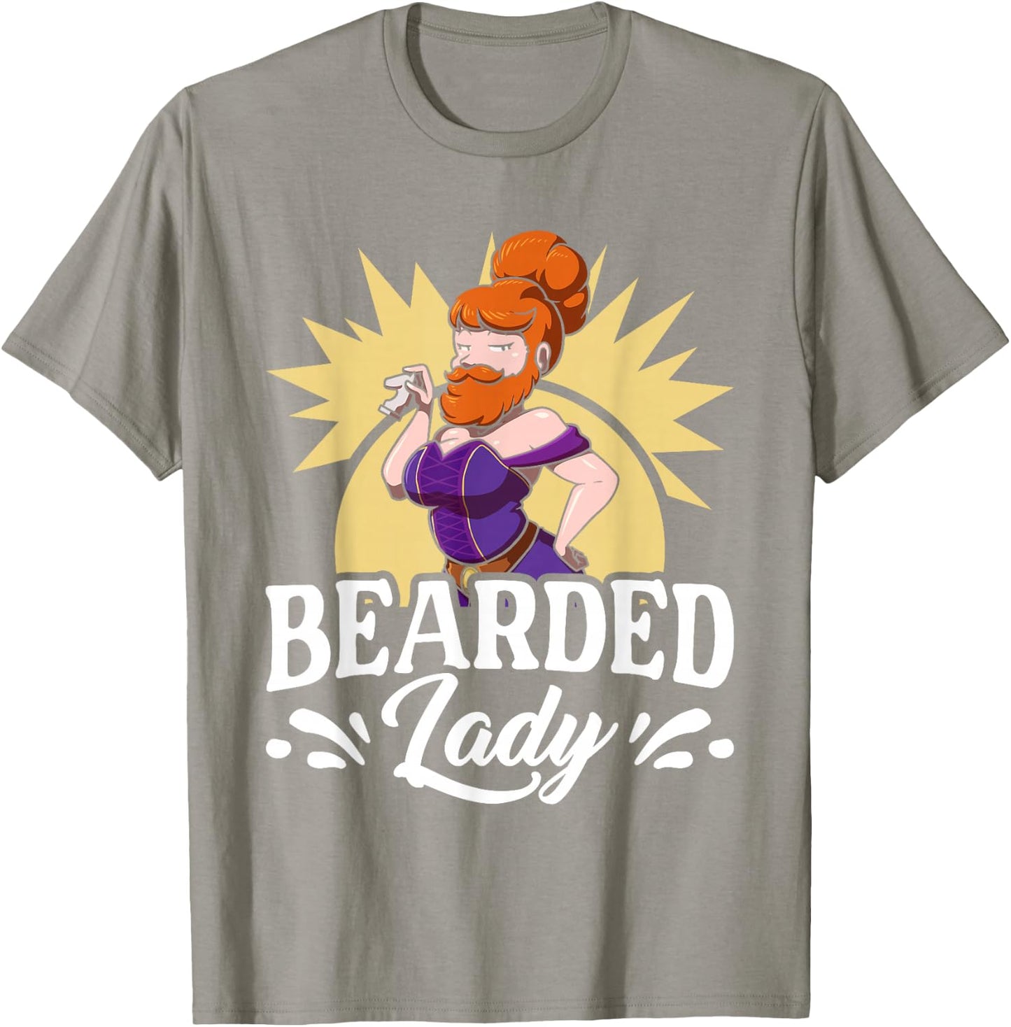 Bearded Lady Funny Circus Costume Carnival Freak T-Shirt - T-Shirt | Sand