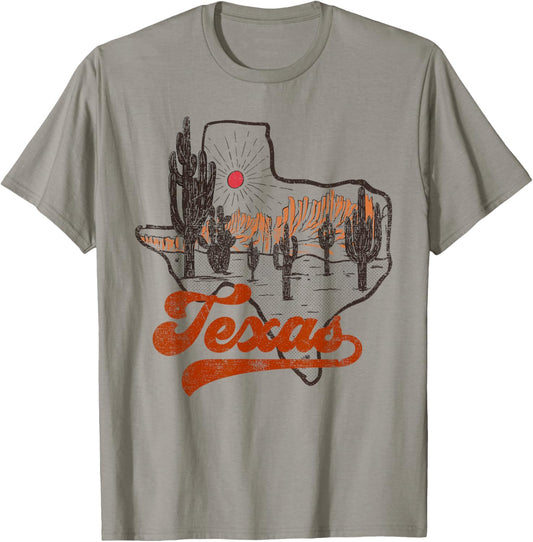 Retro Vintage Cactus Desert Western Country Texas Cowgirls T-Shirt - T-Shirt | Sand