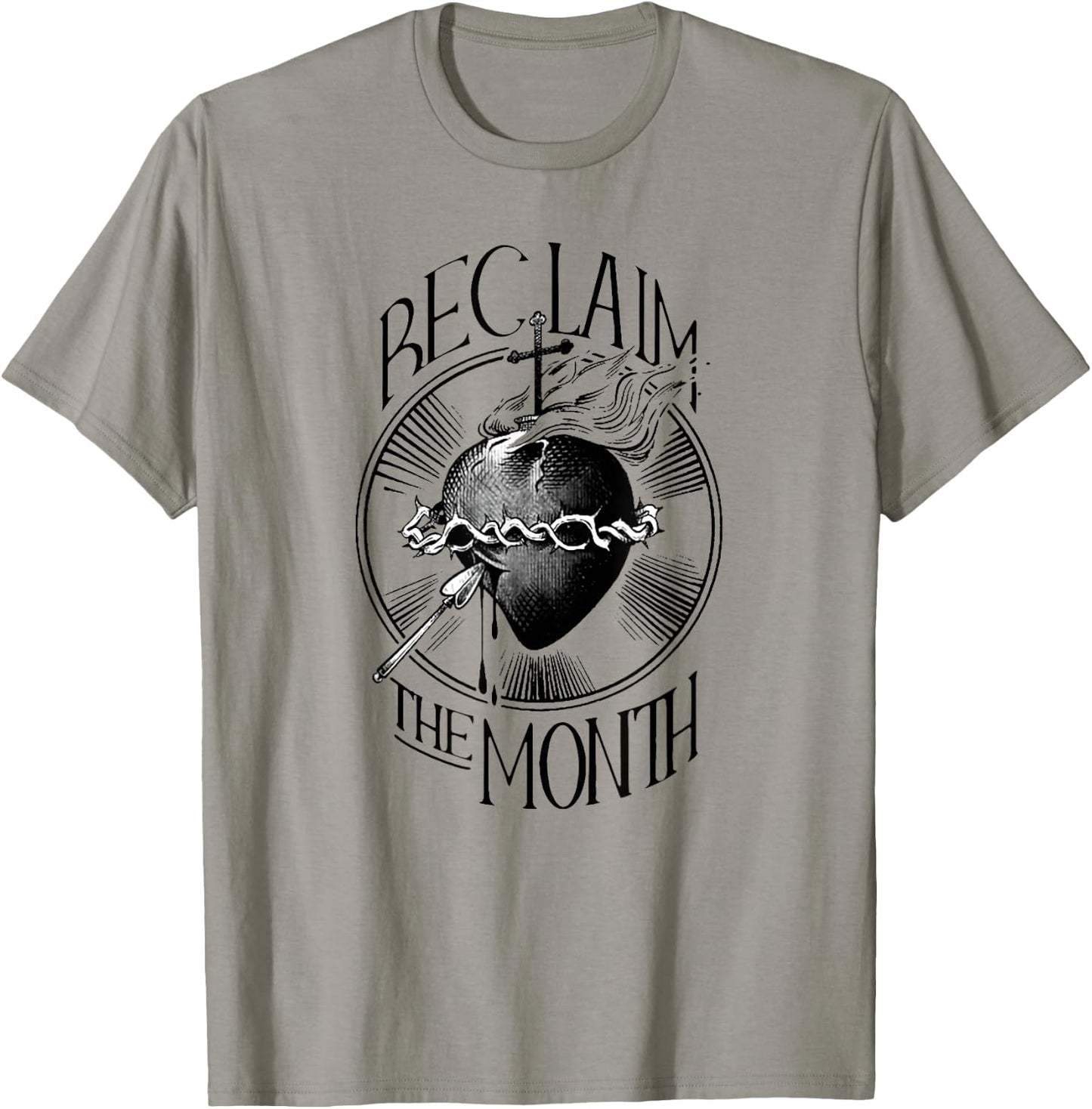Funny Reclaim The Month Sacred of Heart of Jesus T-Shirt - T-Shirt | Sand