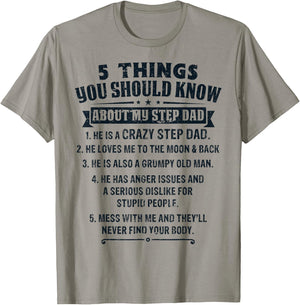 Funny Things You Should Know About My Step Dad Father’s Day T-Shirt - T-Shirt | Sand
