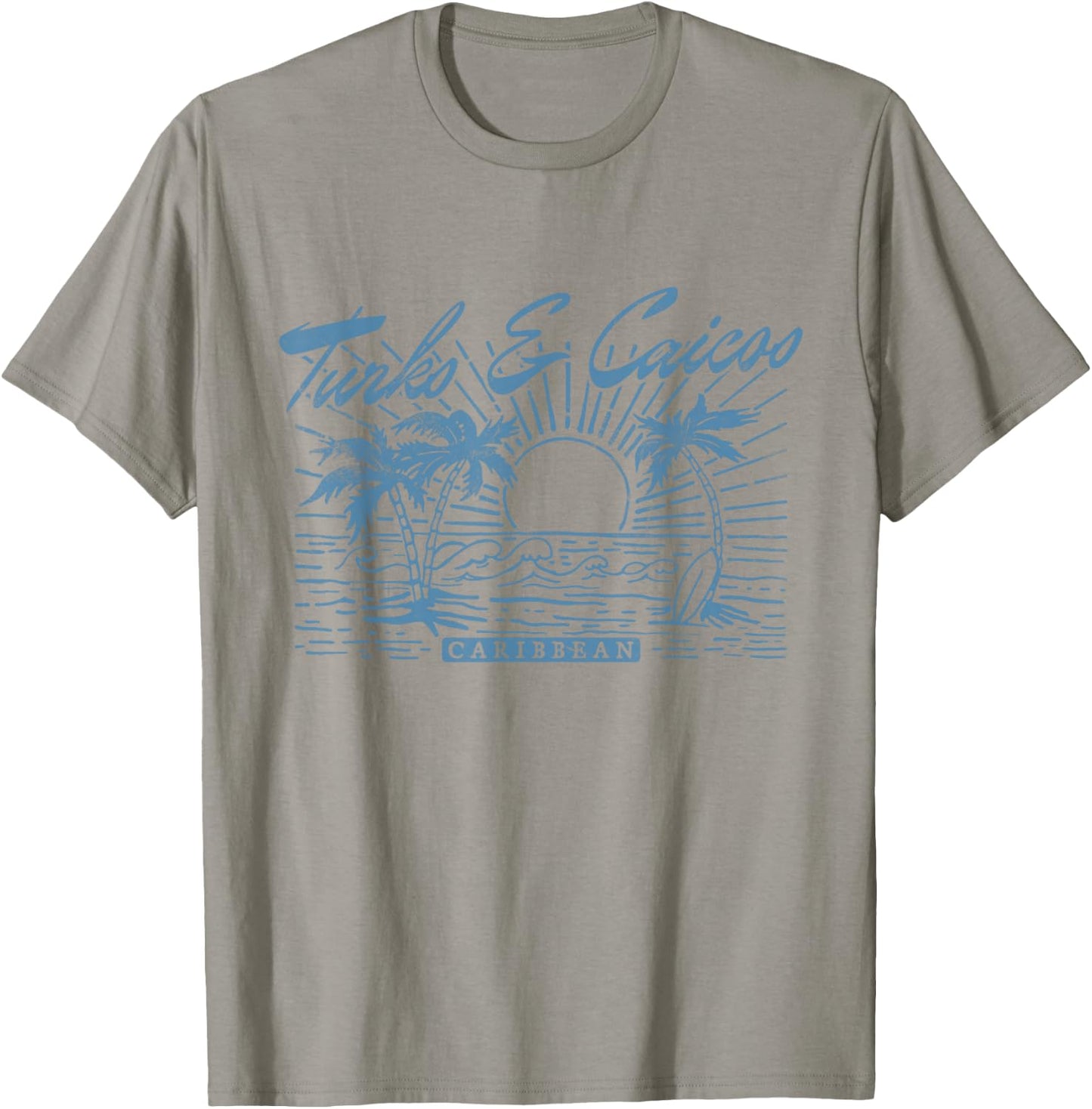 Turks and Caicos Caribbean Vintage Style Distressed Beach T-Shirt - T-Shirt | Sand