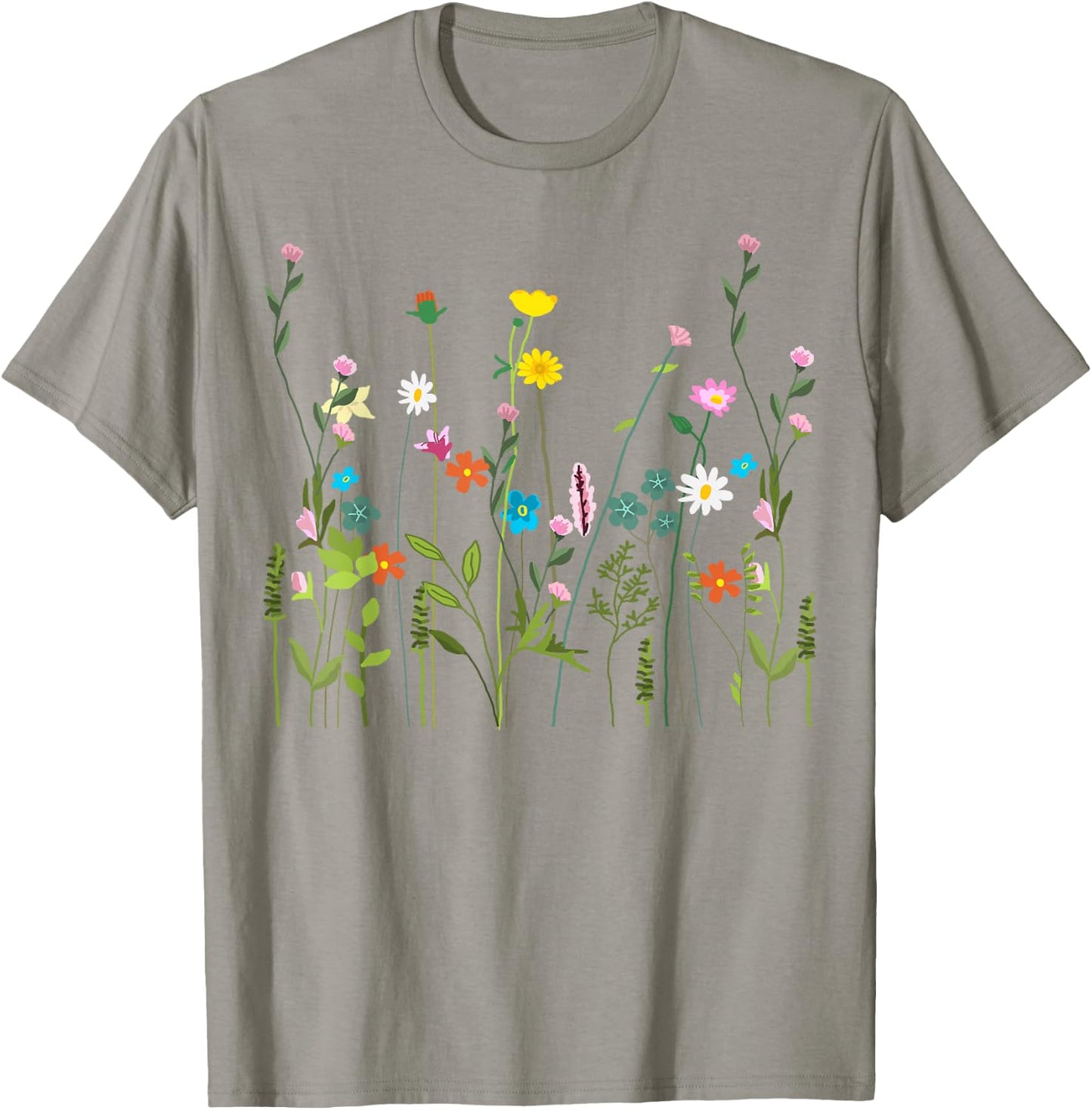 Women Wildflower Different Flowers Beautiful Floral Graphic Small T-Shirt - T-Shirt | Sand