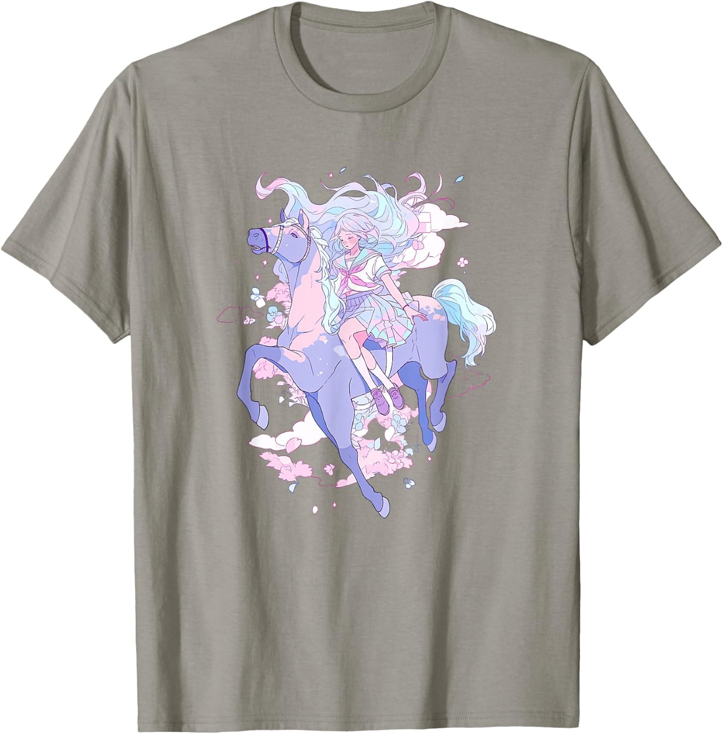Horse Girl funny Pastel japan Anime Aesthetic japanese T-Shirt - T-Shirt | Sand