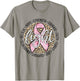 Fight Breast Survivor Breast Cancer Awarenes Leopard T-Shirt - T-Shirt | Sand