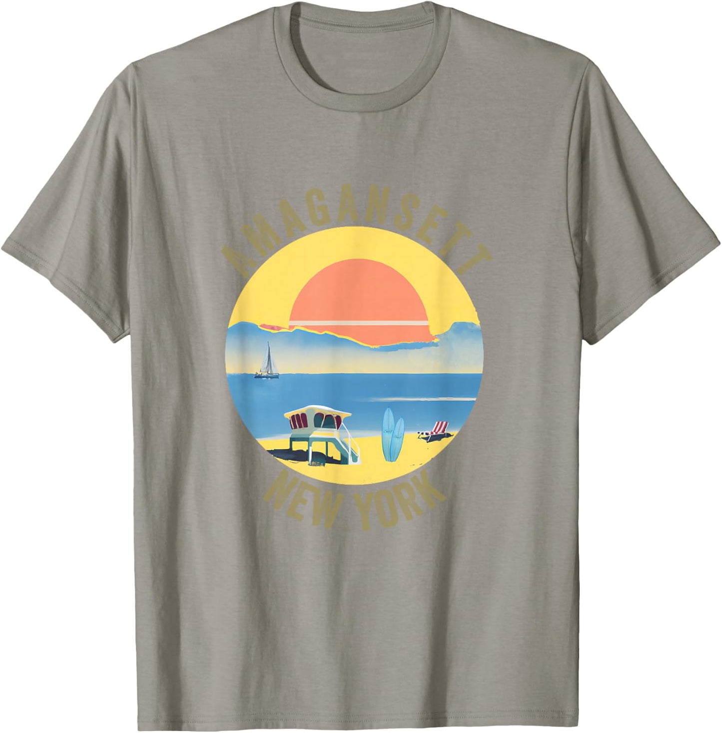 Amagansett Souvenir Apparel - Retro Vintage Amagansett T-Shirt - T-Shirt | Sand