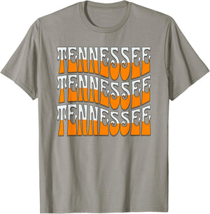 Retro Wavy Tennessee Men's Tennessee Women's Orange T-Shirt - T-Shirt | Sand