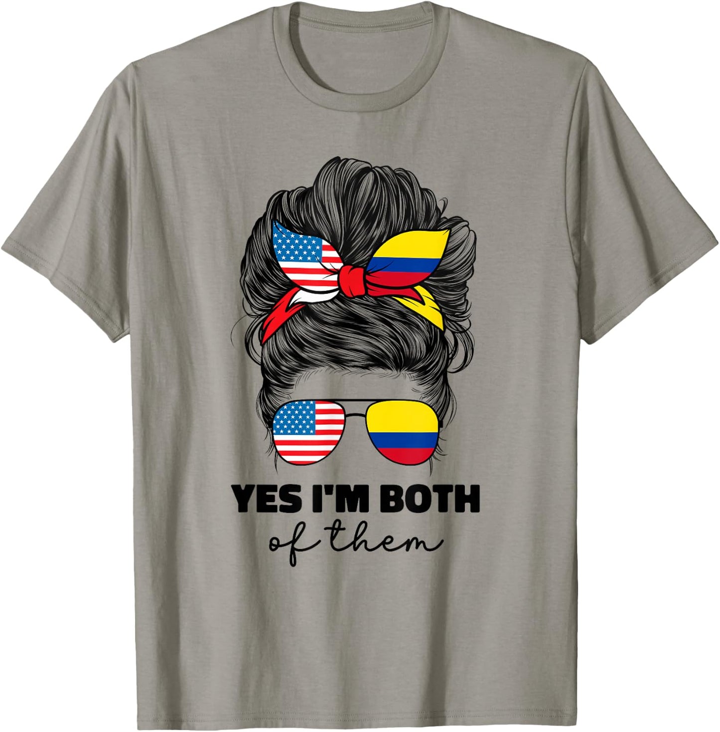 Half Colombian Half American Usa America Colombia Flag Girl T-Shirt - T-Shirt | Sand
