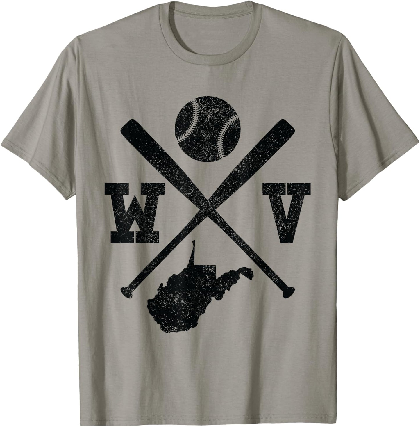 WV USA State - Baseball Player West Virginia T-Shirt - T-Shirt | Sand