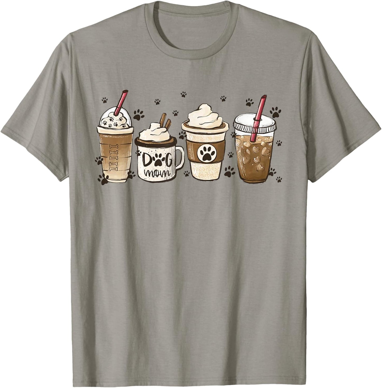 Coffee And Dog Mom Mother's Day Coffee Lover Dog Lover Gift Women T-Shirt - T-Shirt | Sand
