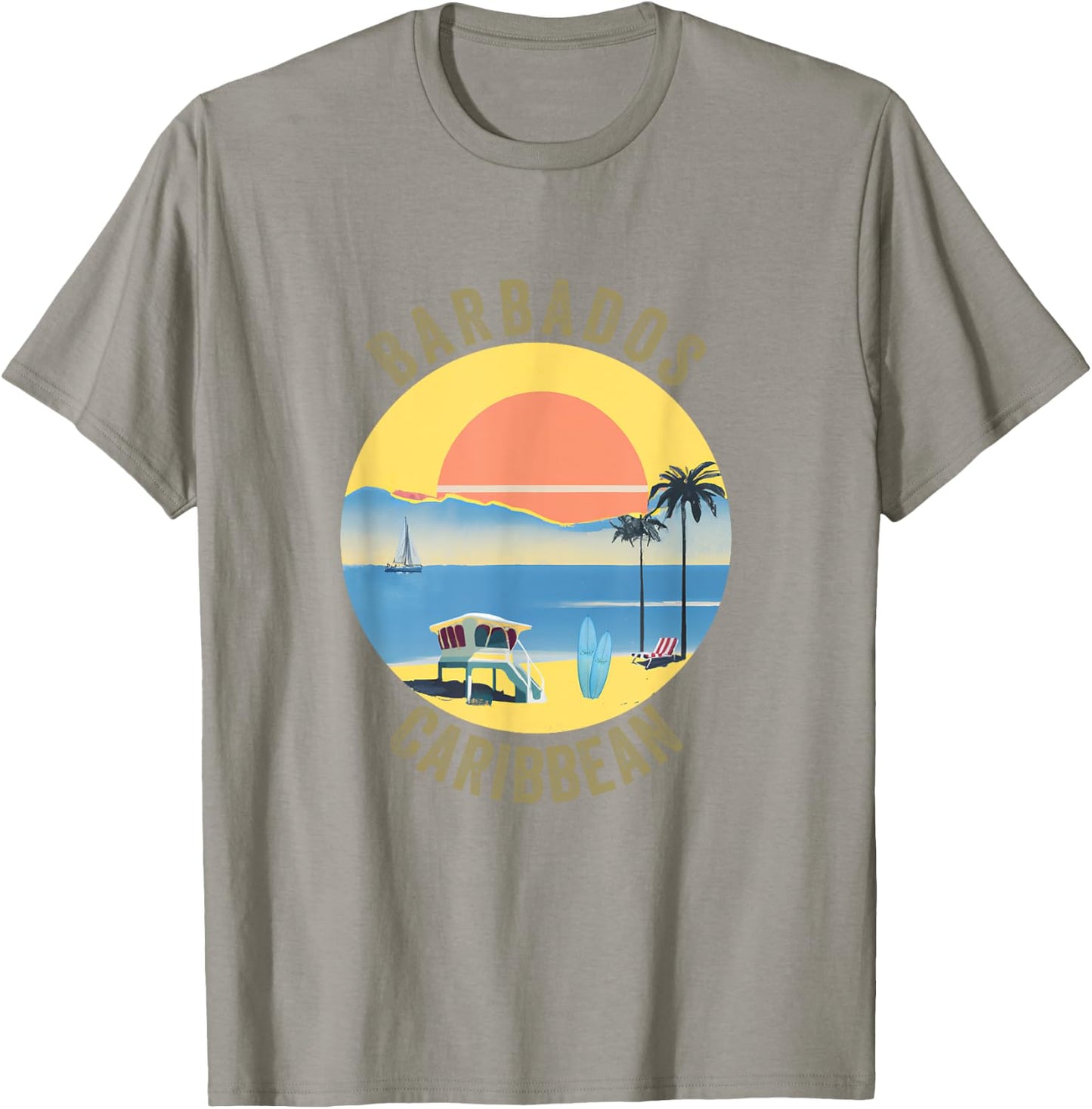 Barbados Souvenir Apparel - Retro Vintage Barbados T-Shirt - T-Shirt | Sand