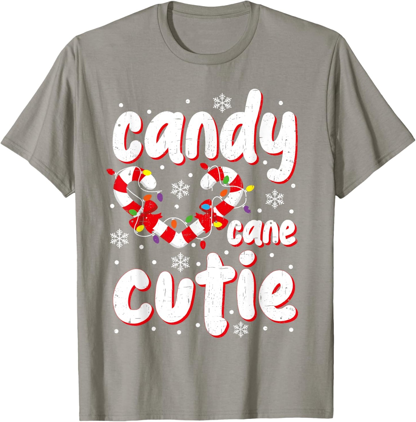 Christmas Candy Cane Cutie Santa Xmas Kids Toddler Women Men T-Shirt - T-Shirt | Sand